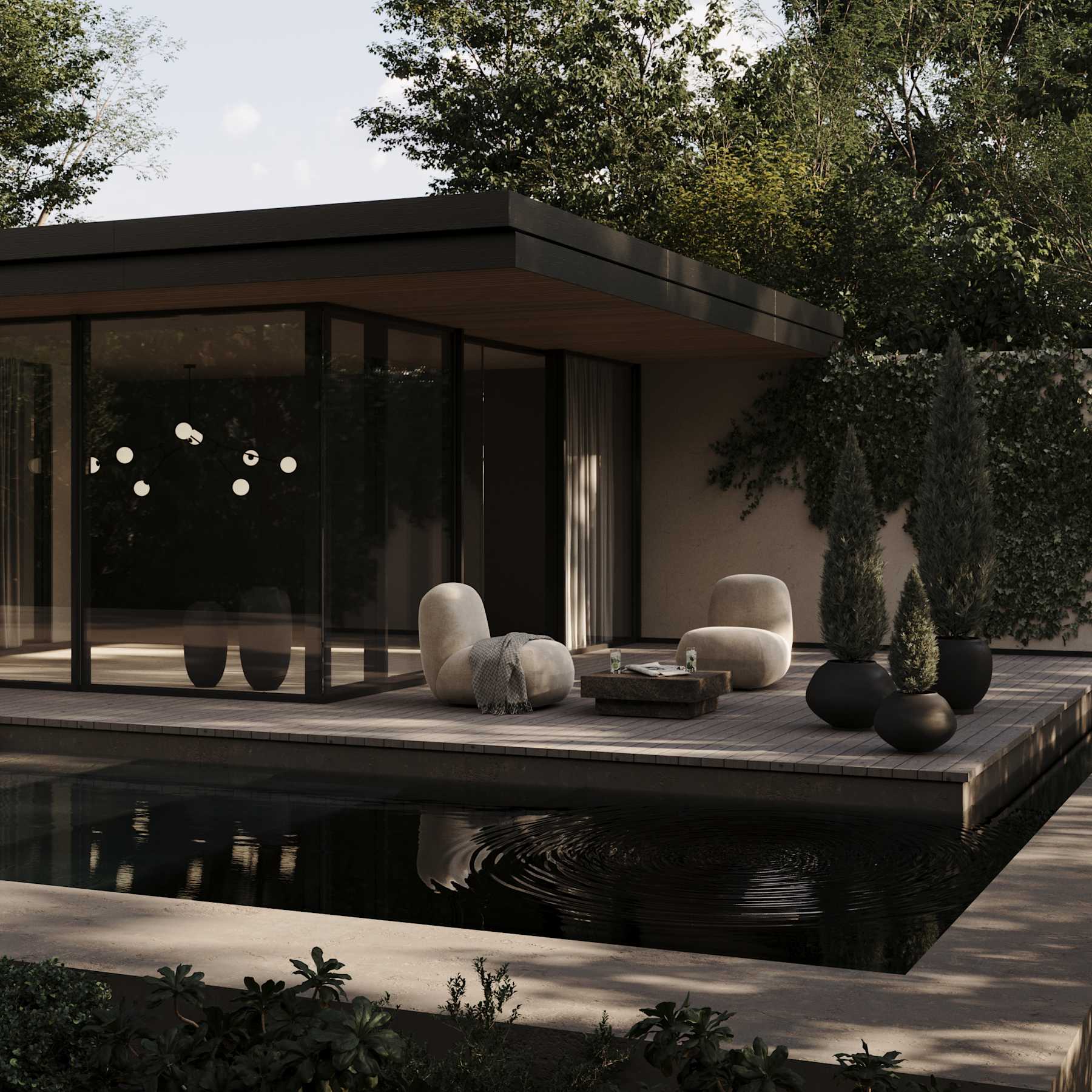 SUNAO SLIM Vase schwarze Keramik