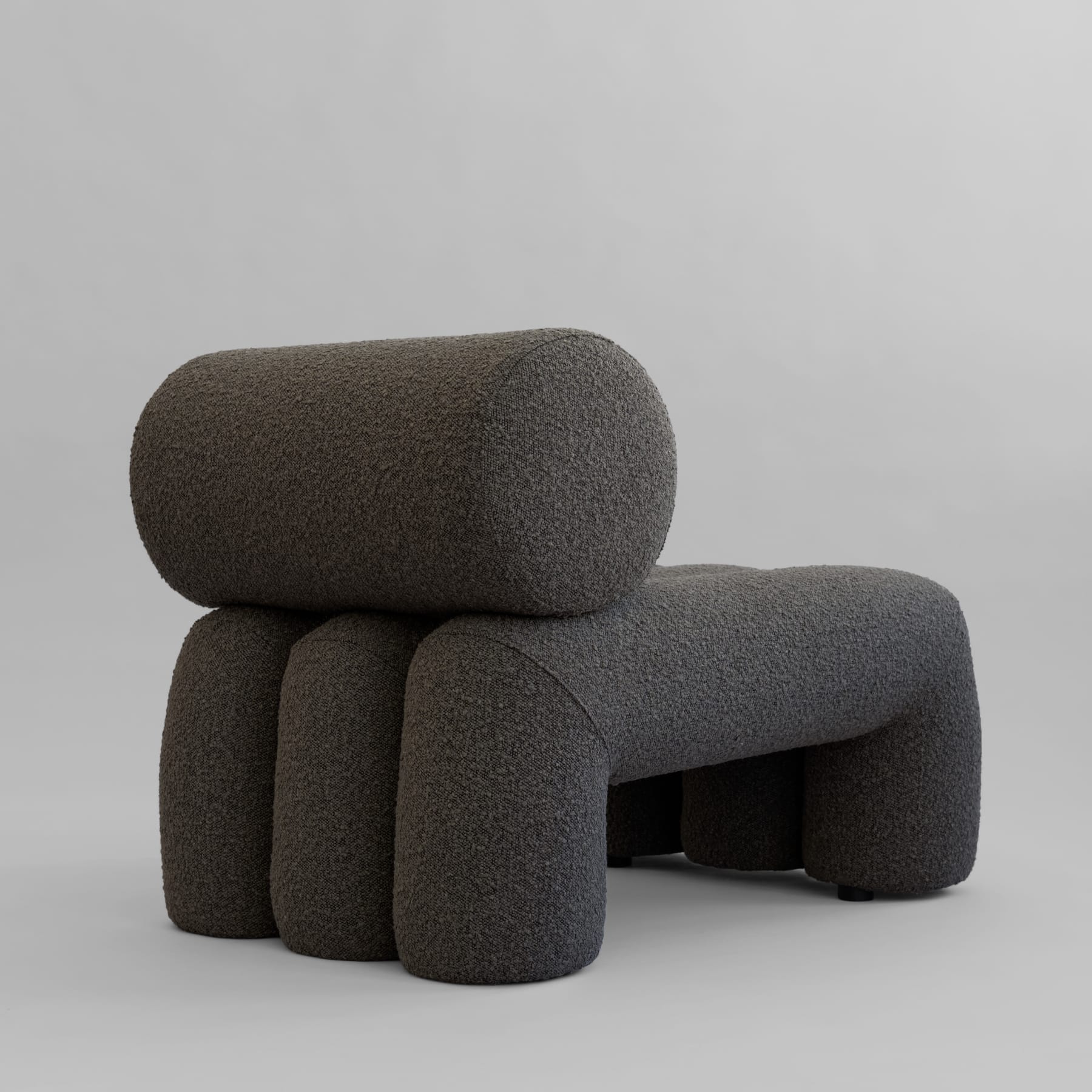 FOKU Sessel graubraun Bouclé