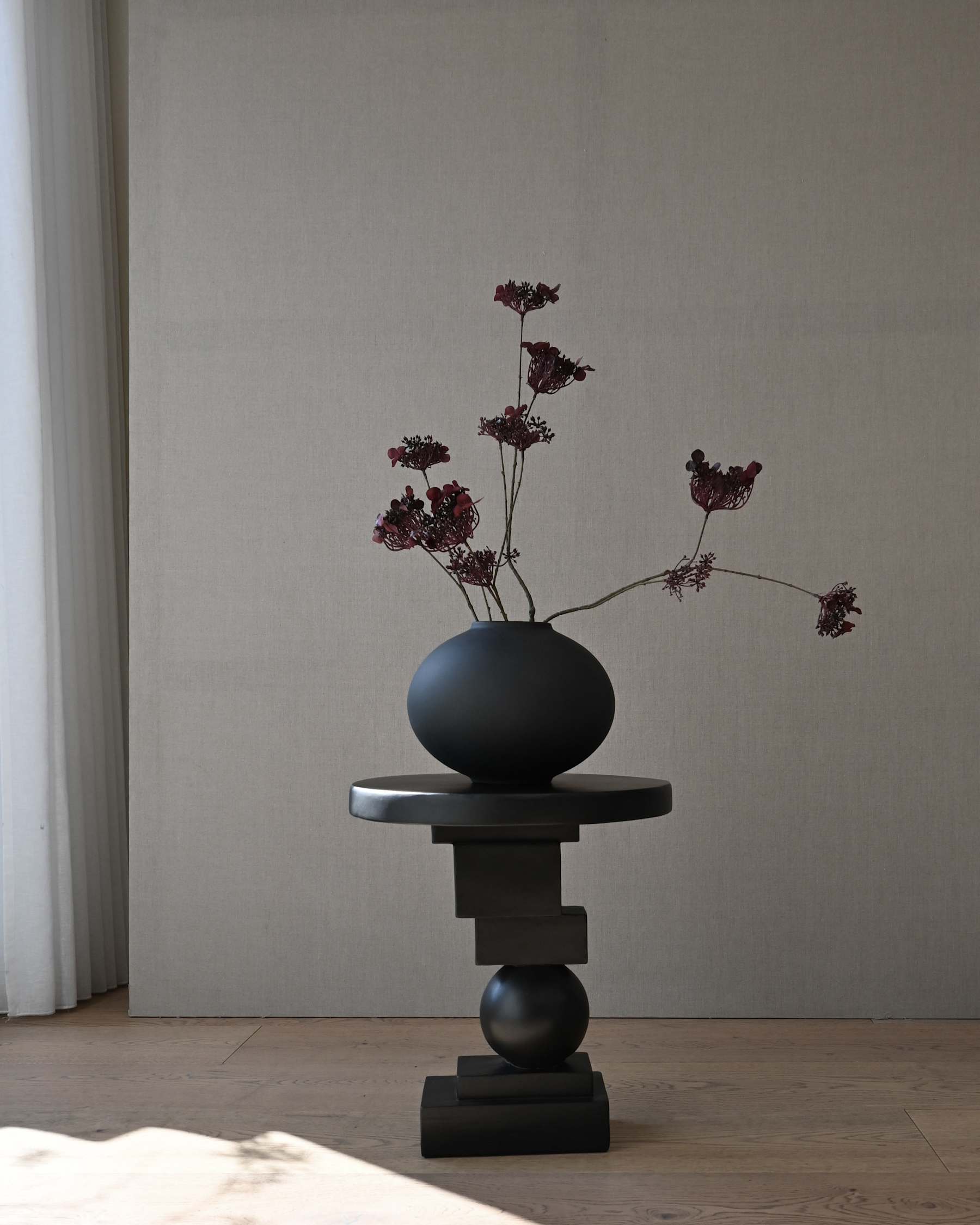 SUNAO FAT Vase schwarz