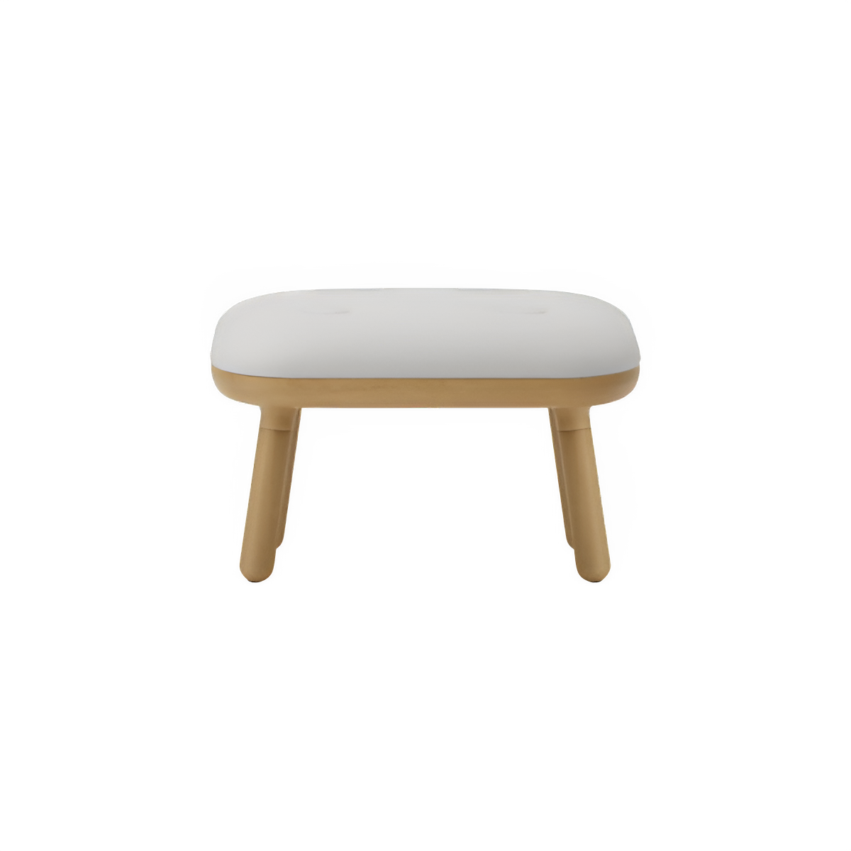 Hocker PAFF gebrochenes Weiß mit Eichenbasis