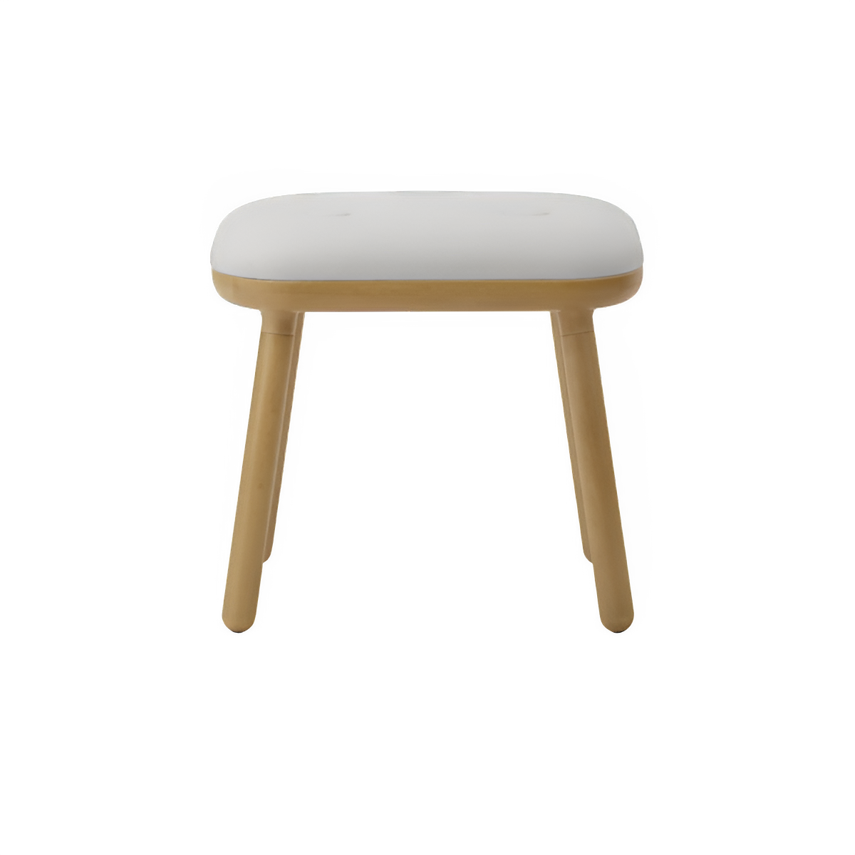Hocker PAFF gebrochenes Weiß mit Eichenbasis