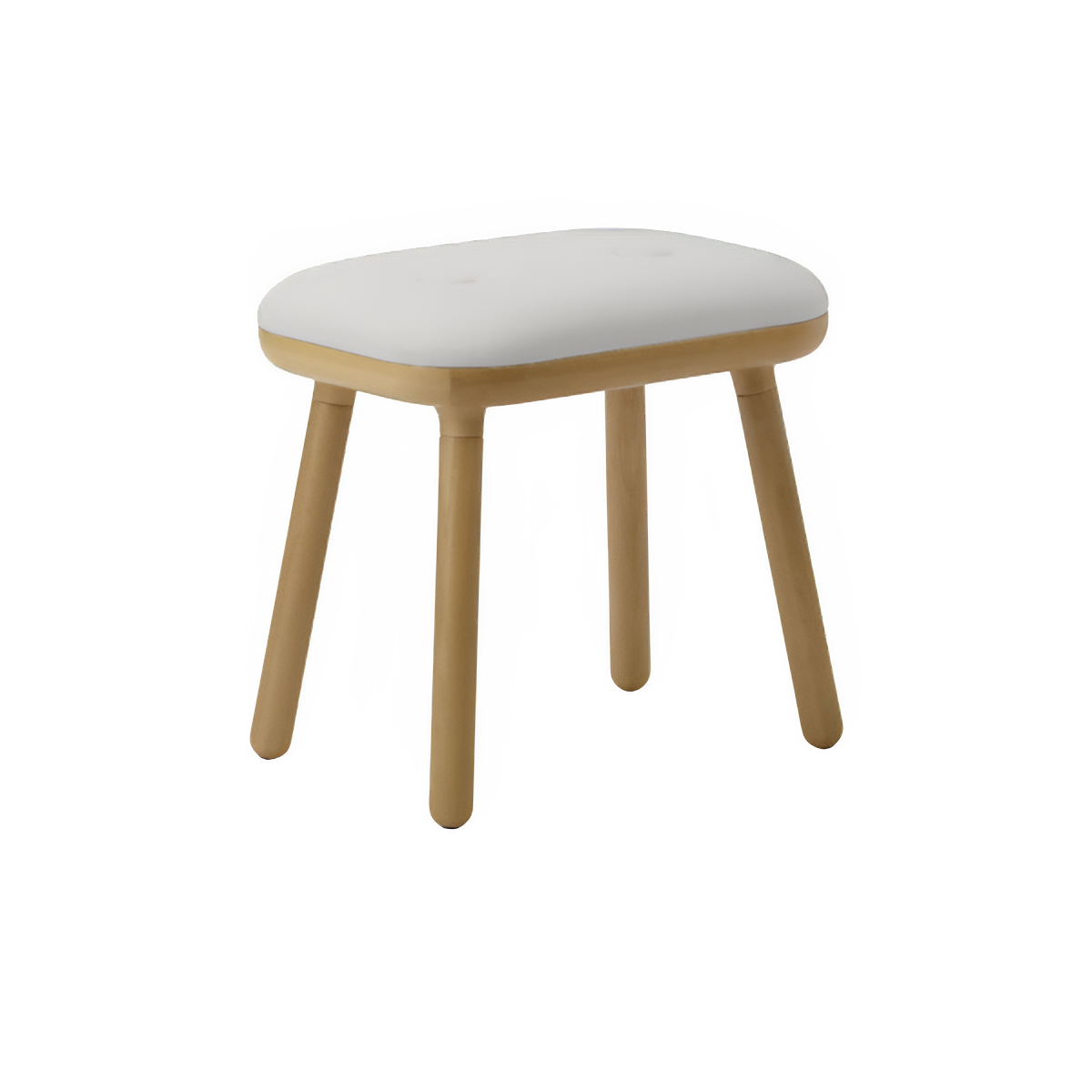 Hocker PAFF gebrochenes Weiß mit Eichenbasis