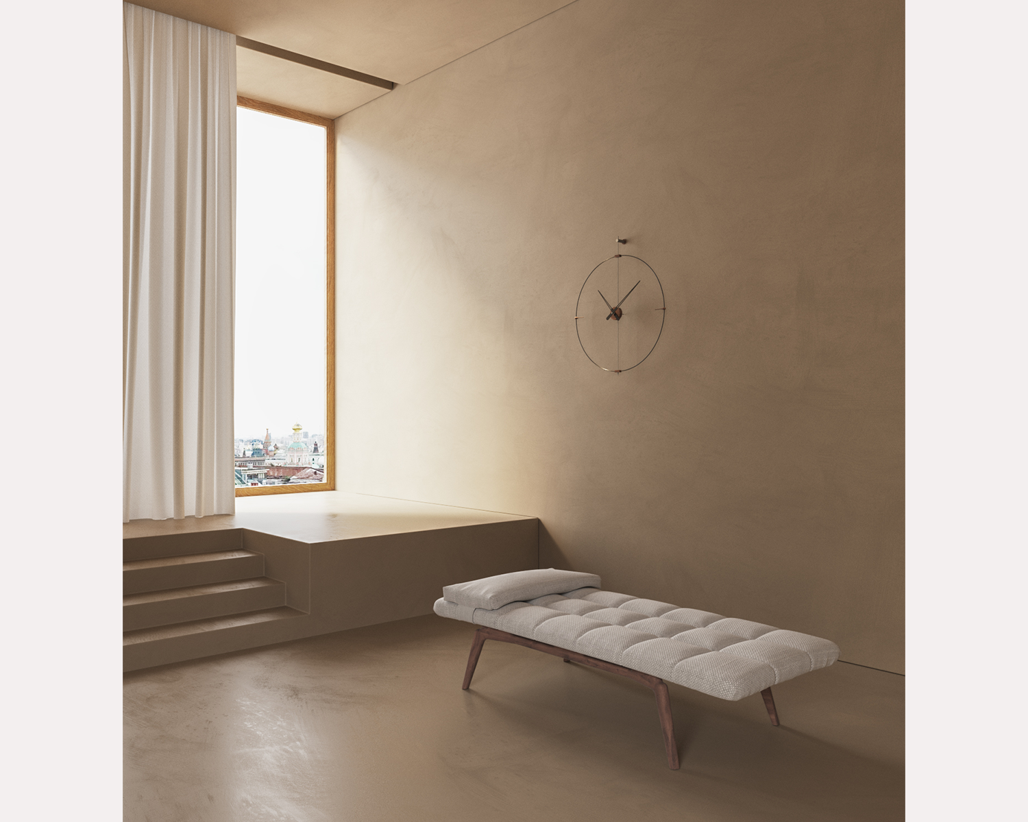 Wanduhr MINI BILBAO Nussbaum mit Schwarz