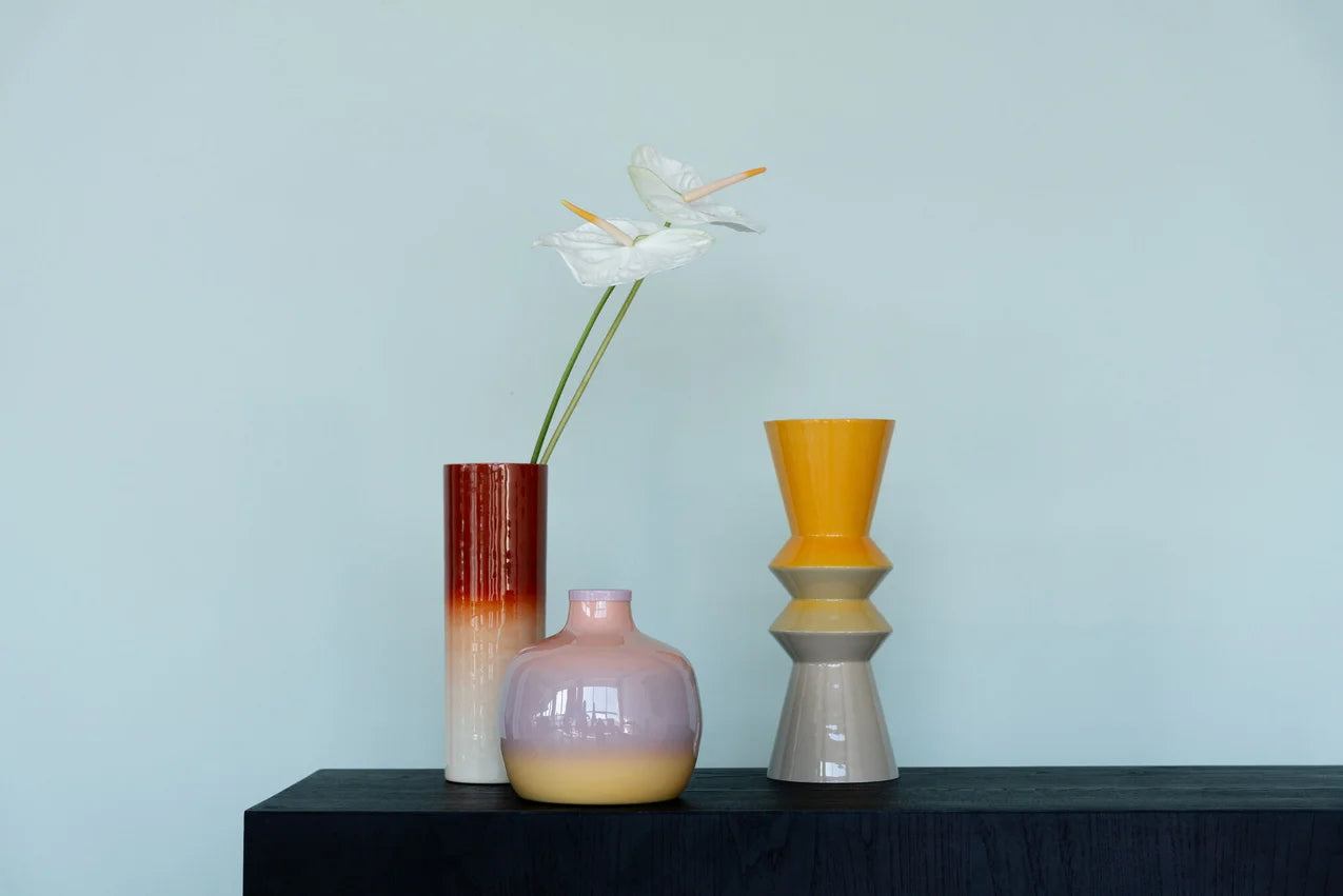 RICI Vase rot mit beige
