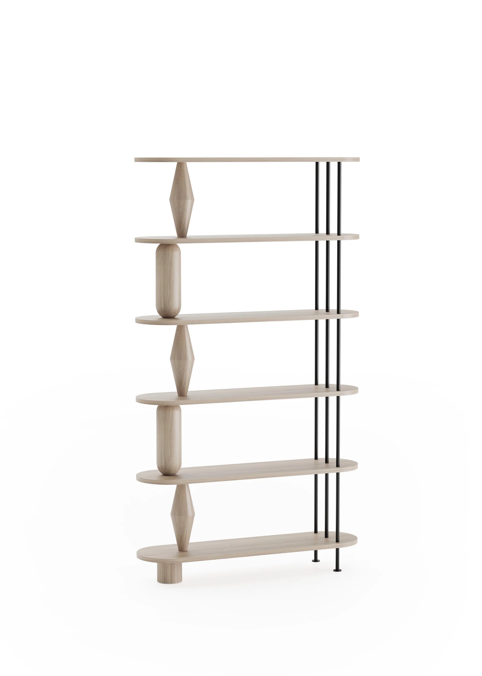 Regal VAZOO aus gebleichtem Eichenholz