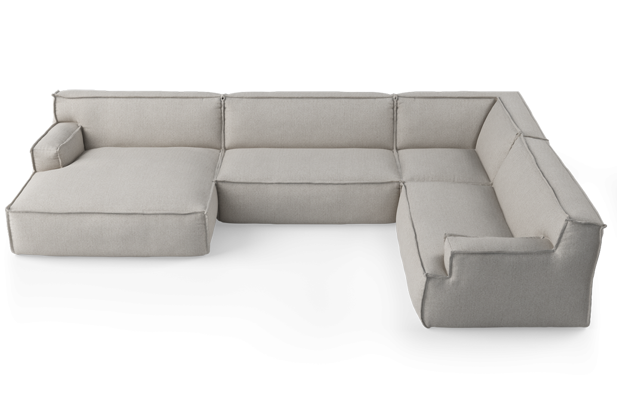 Left-facing U-shaped modular sofa DRIFTER upholstered