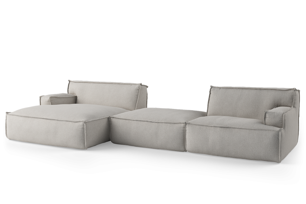 Modularer 4-Sitzer Ecksofa mit Fußstütze links DRIFTER, gepolstert