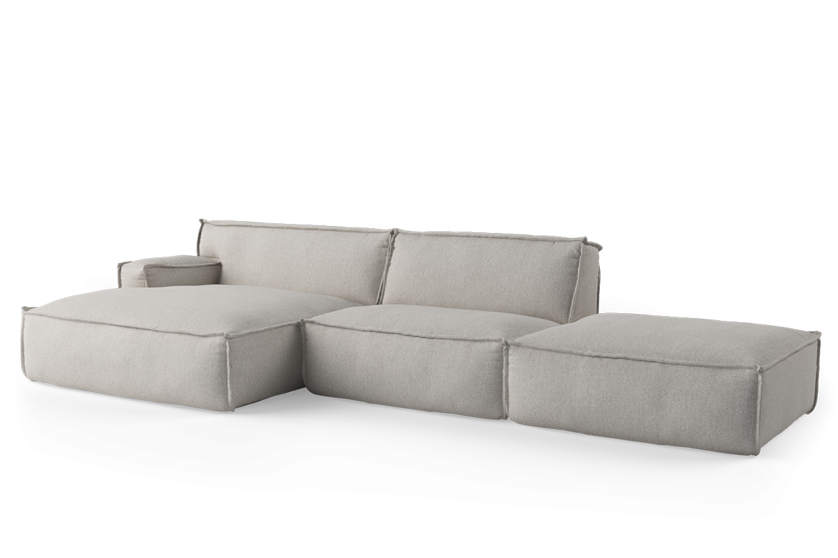 Left-facing open modular sofa DRIFTER upholstered