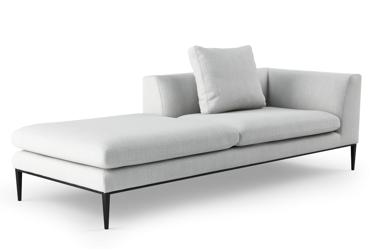 Szezlong links NASH gepolstert mit schwarzem Gestell