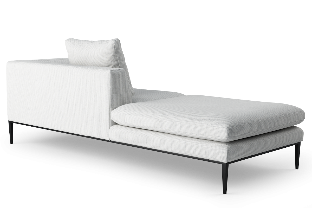 Szezlong links NASH gepolstert mit schwarzem Gestell