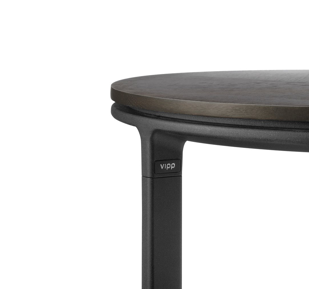 Side table 421 dark oak veneer with dark aluminum base