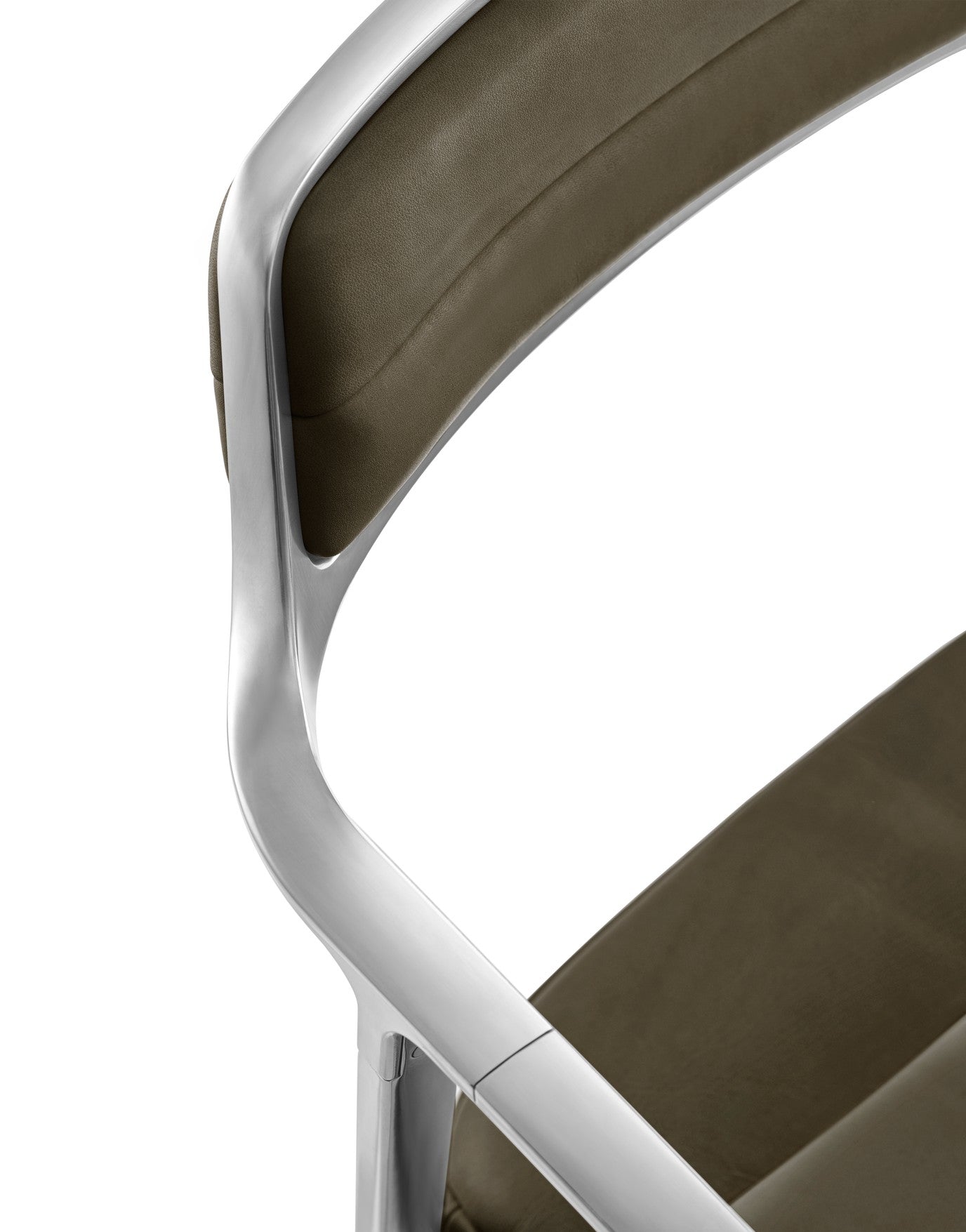 Office Chair 452 Green Leather with Metal Base