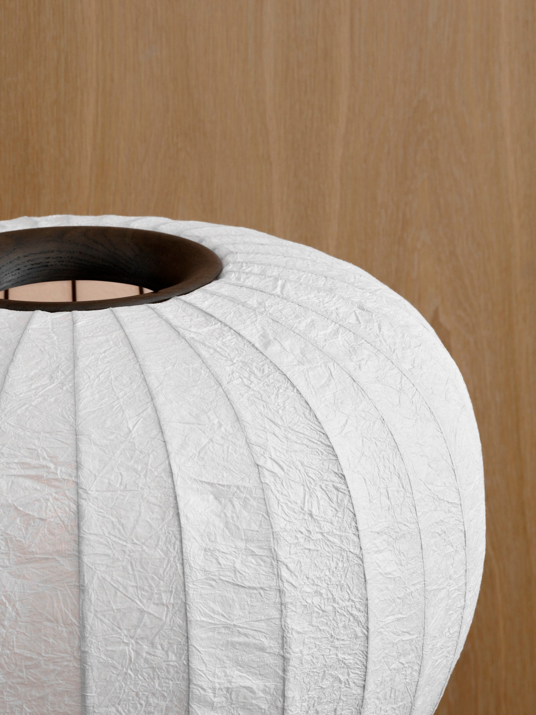 Floor lamp 581 with paper shade and dark metal base