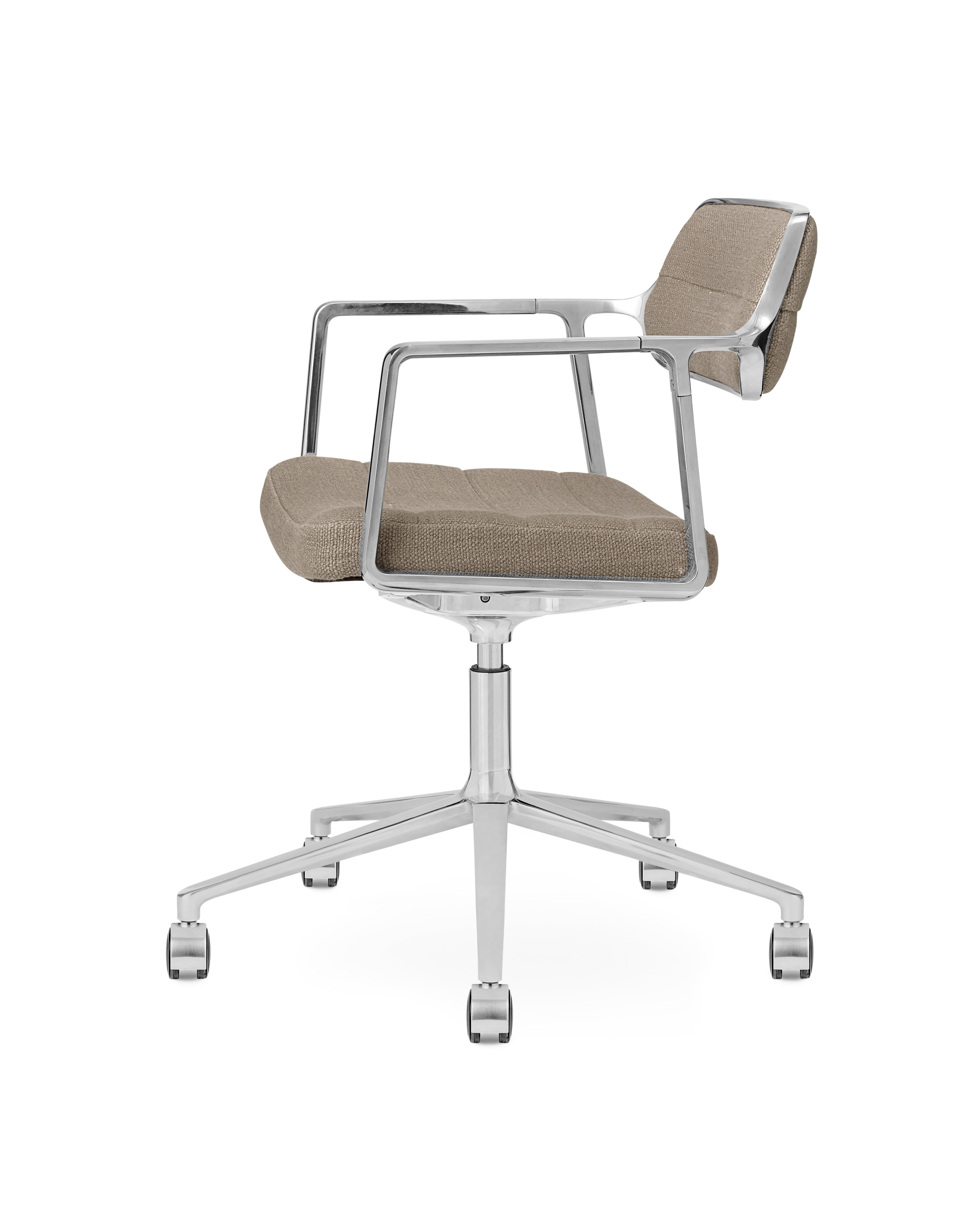 Bürostuhl 453+ sandfarbener Stoff mit Metallbasis