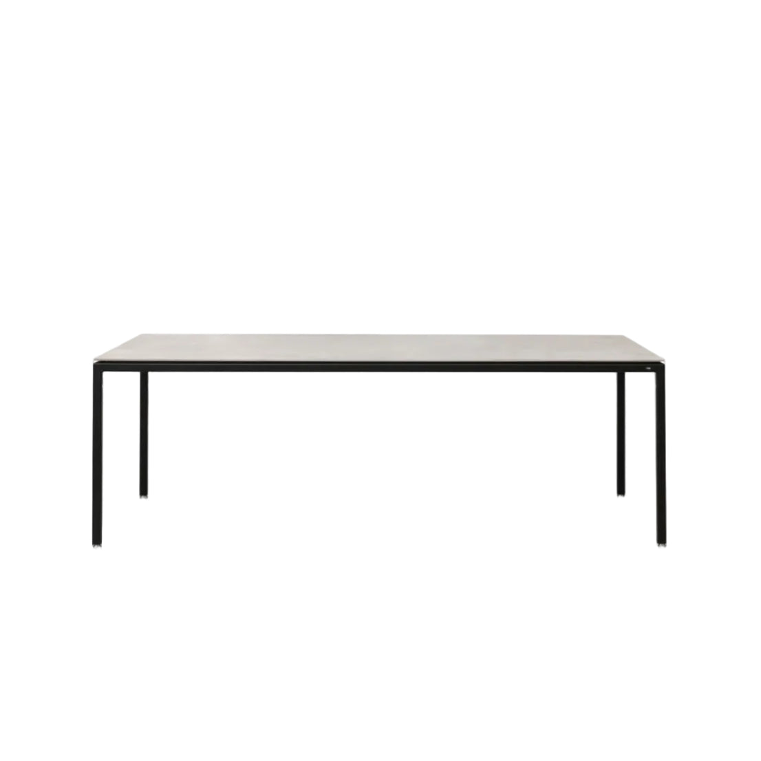 Table 971 gray ceramic top with dark steel base