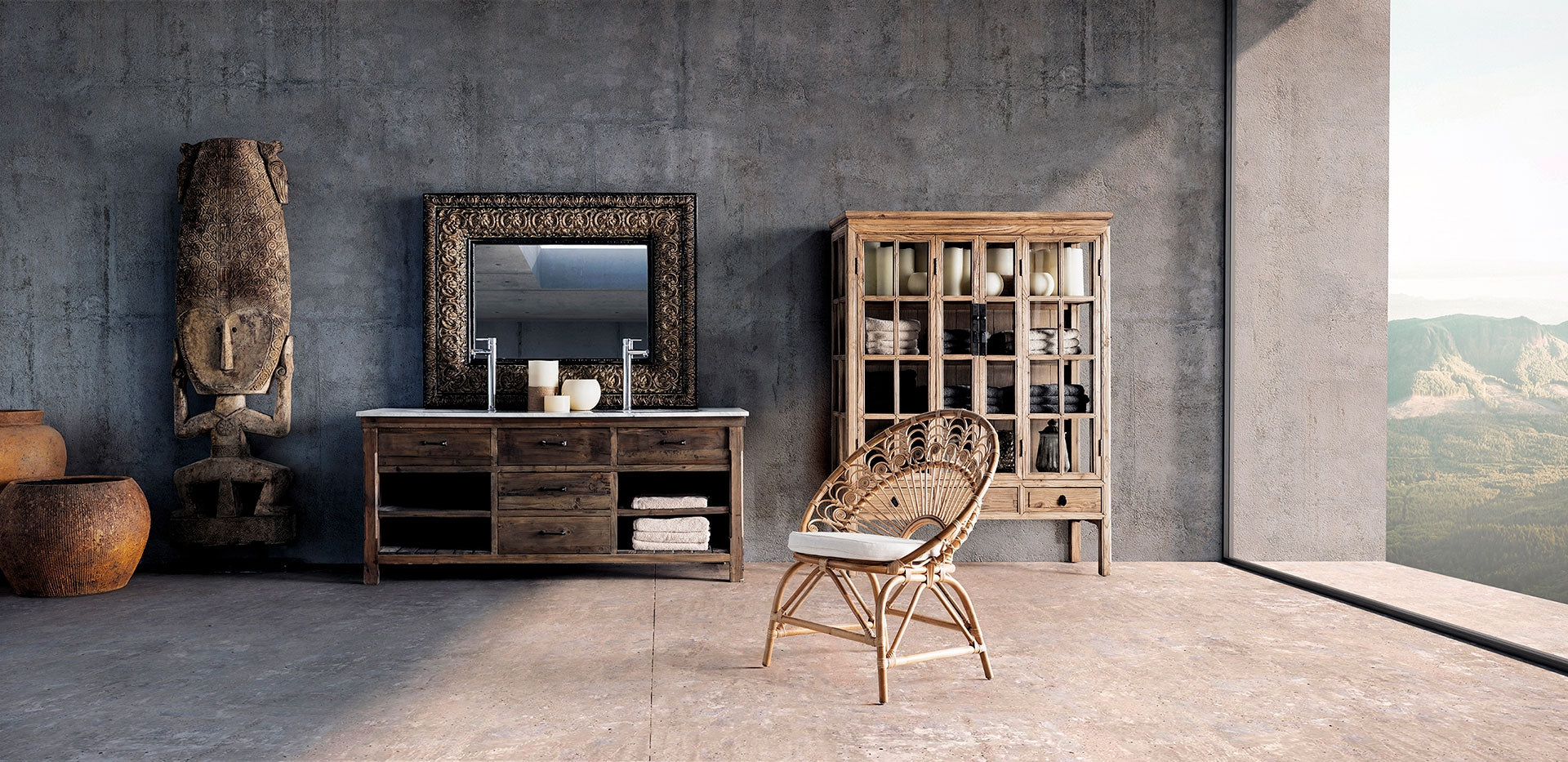 Witryne TARTU aus Weidenholz