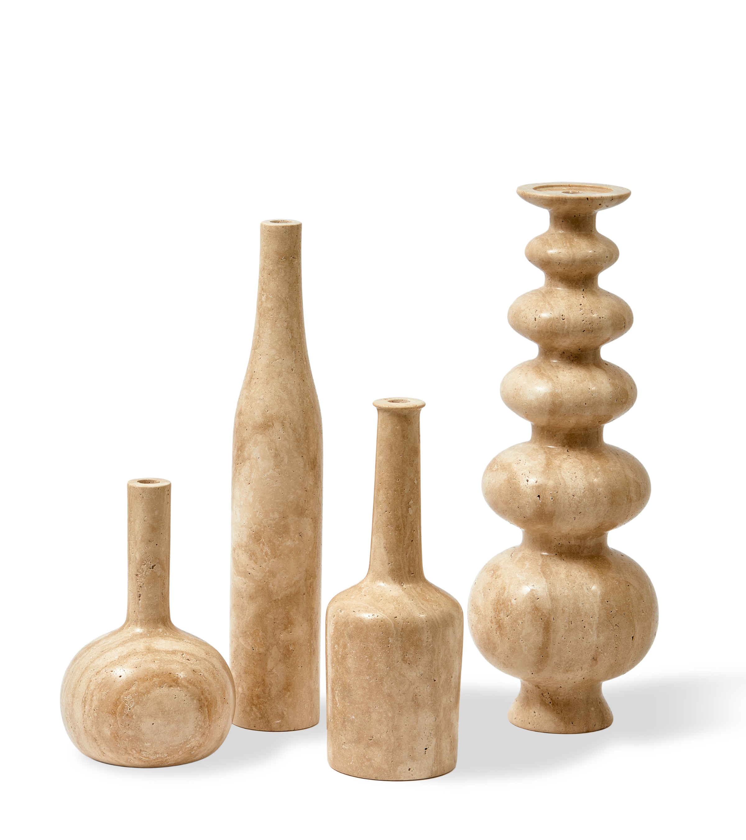 HERITAGE BOTTLE Kerzenständer beige Travertin