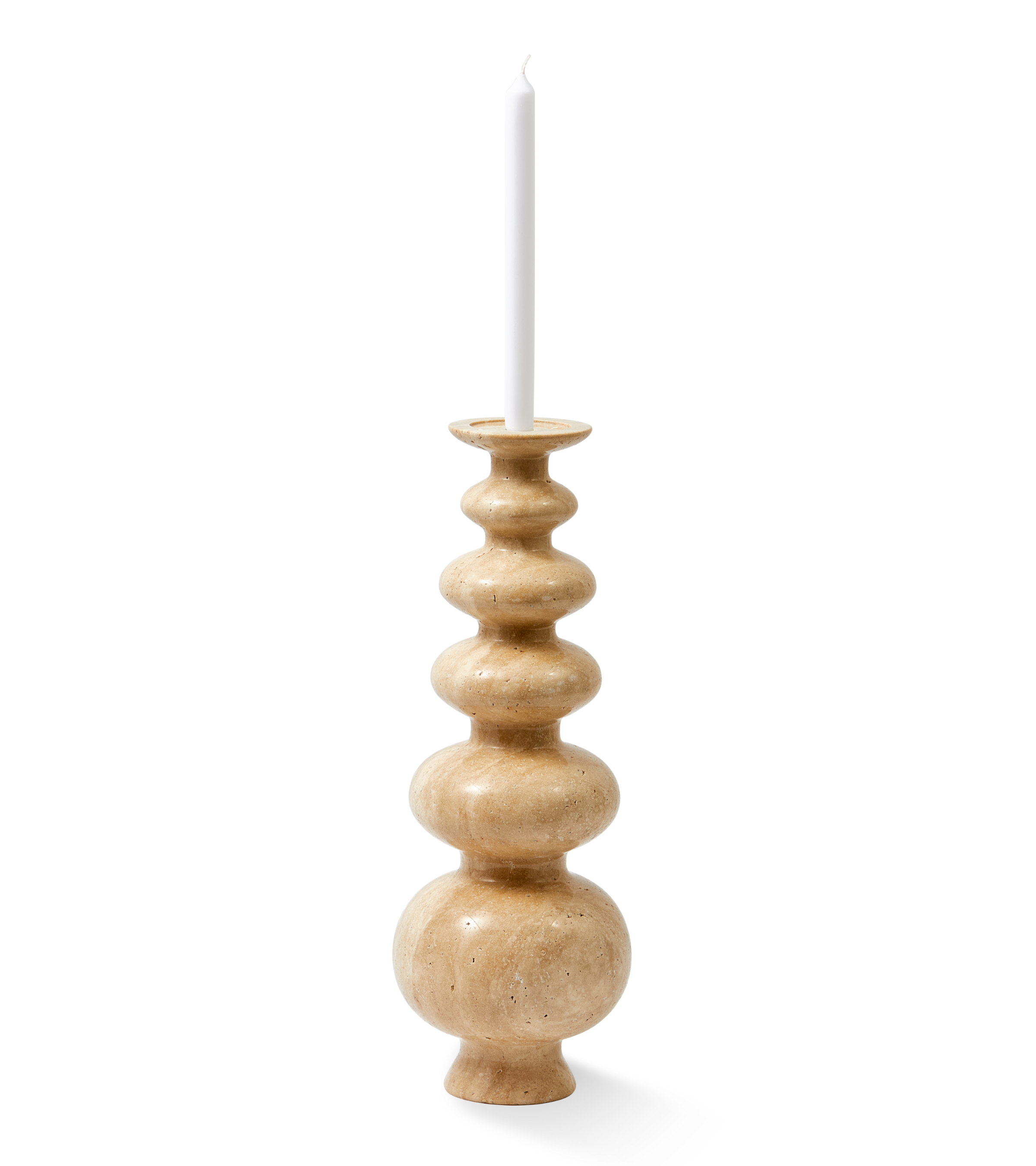 HERITAGE SPHERE Kerzenständer beige Travertin