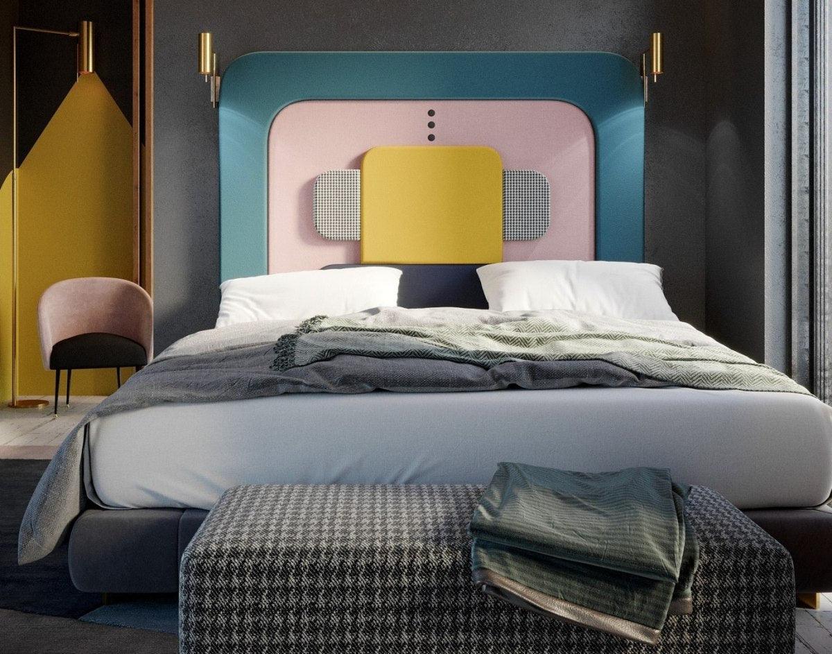 Wezgłowie PLUM 2 szary z morskim zielonym Happy Barok Eye on Design