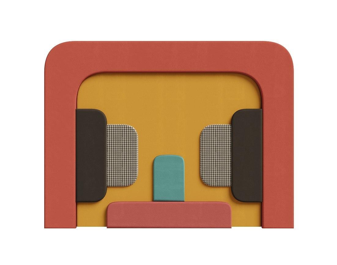 Wezgłowie PLUM 3 koralowy z żółtym Happy Barok Eye on Design