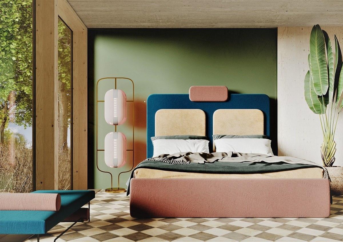 Wezgłowie PLUM 7 morski z pomarańczowym Happy Barok Eye on Design