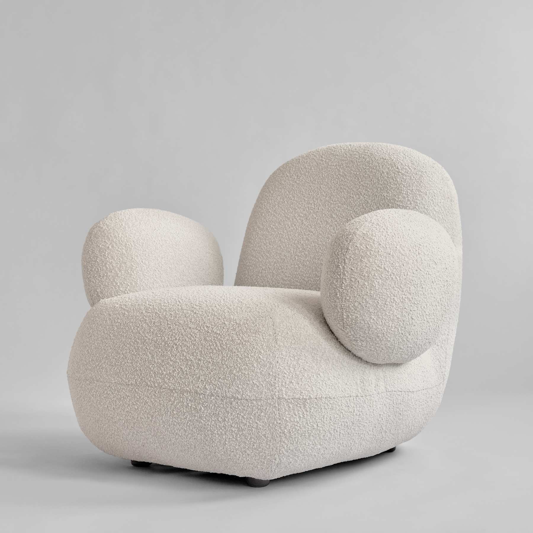 TOE FLAT Sessel aus weißem Bouclé
