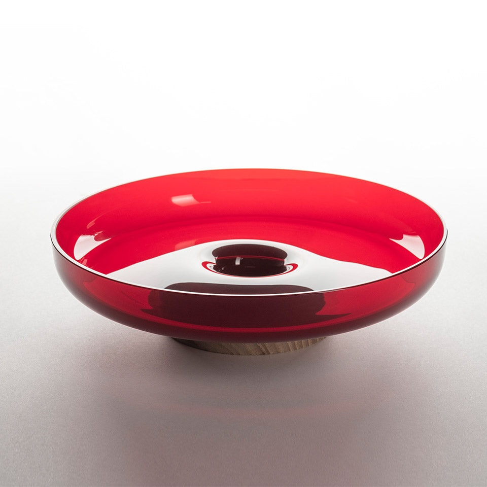 BONTA red tray with wooden base