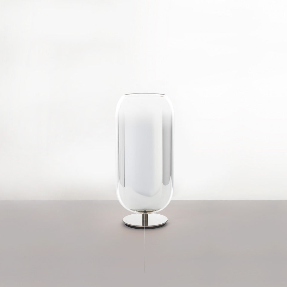 Tischlampe GOPLE silber mit silbernem Fuß
