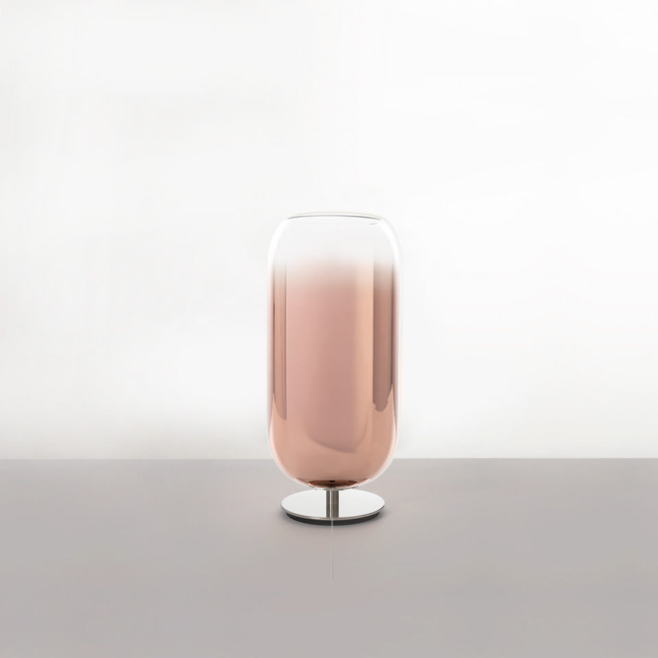 GOPLE table lamp in copper with a silver base