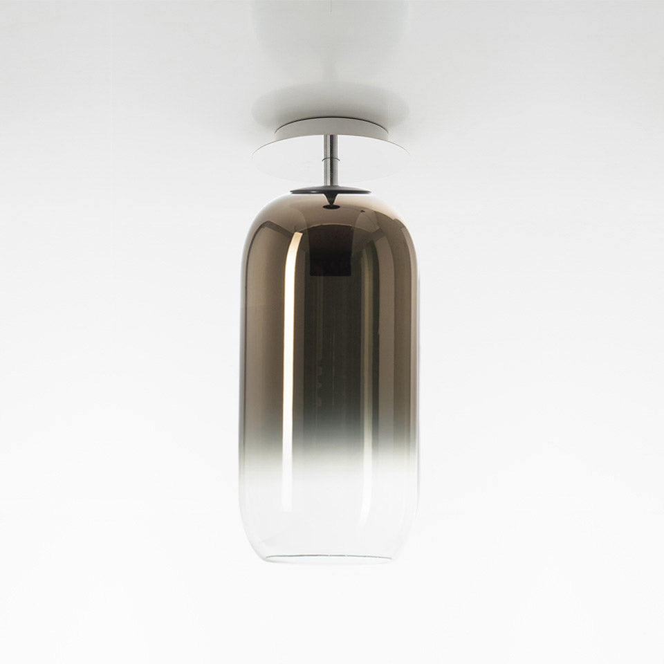 Deckenleuchte GOPLE braun mit silbernem Finish