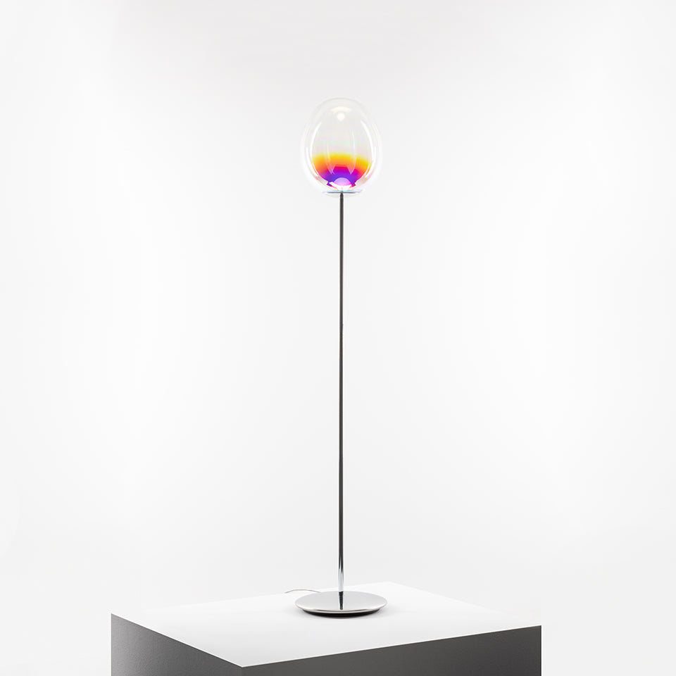 STELLAR NEBULA floor lamp with iridescent blown glass