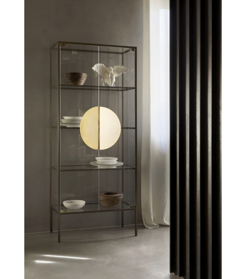 YANG black glass display cabinet