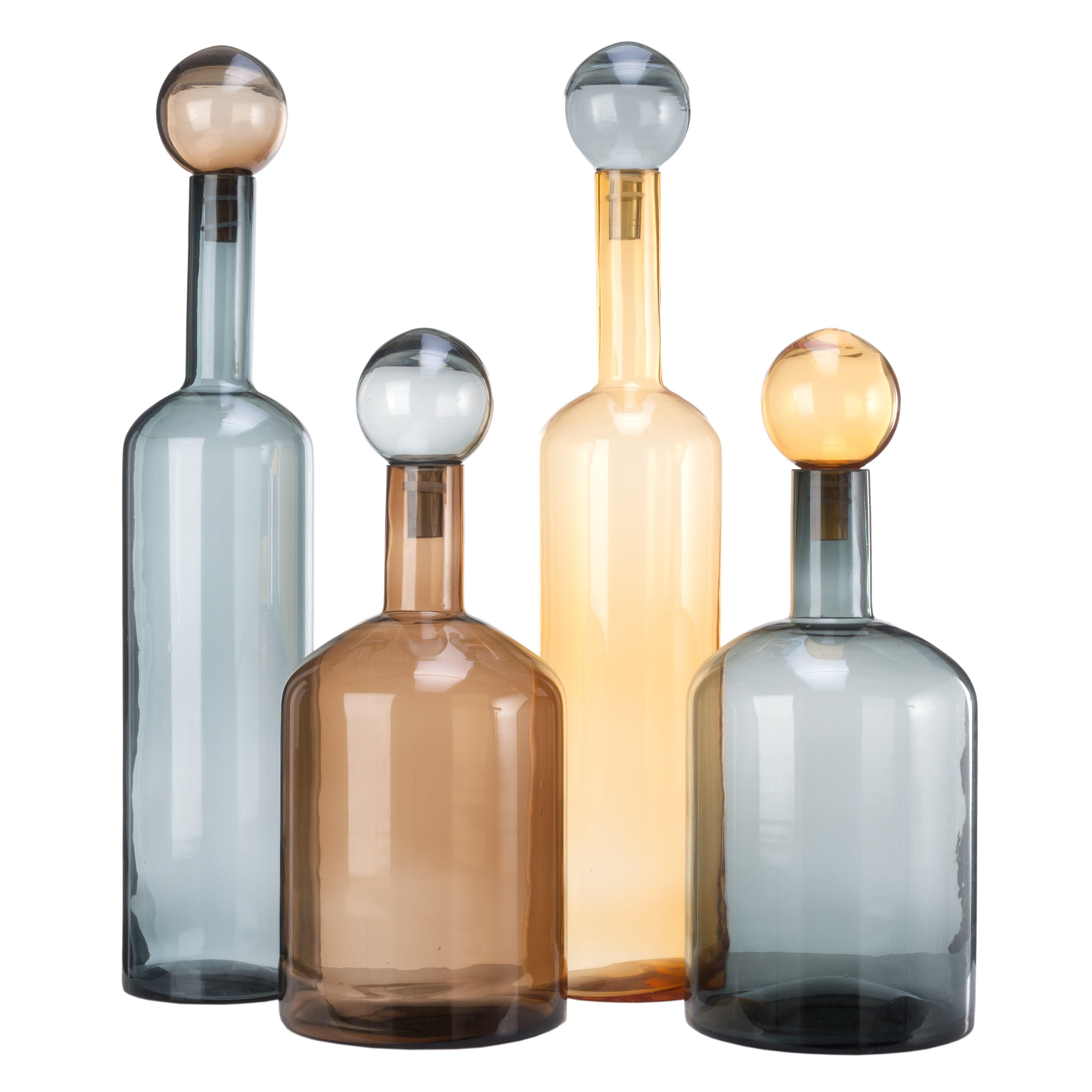 Zestaw butelek BUBBLES AND BOTTLES barwione szkło Pols Potten Ø17.5 x 87 cm / Ø24.4 x 60.5 cm Eye on Design