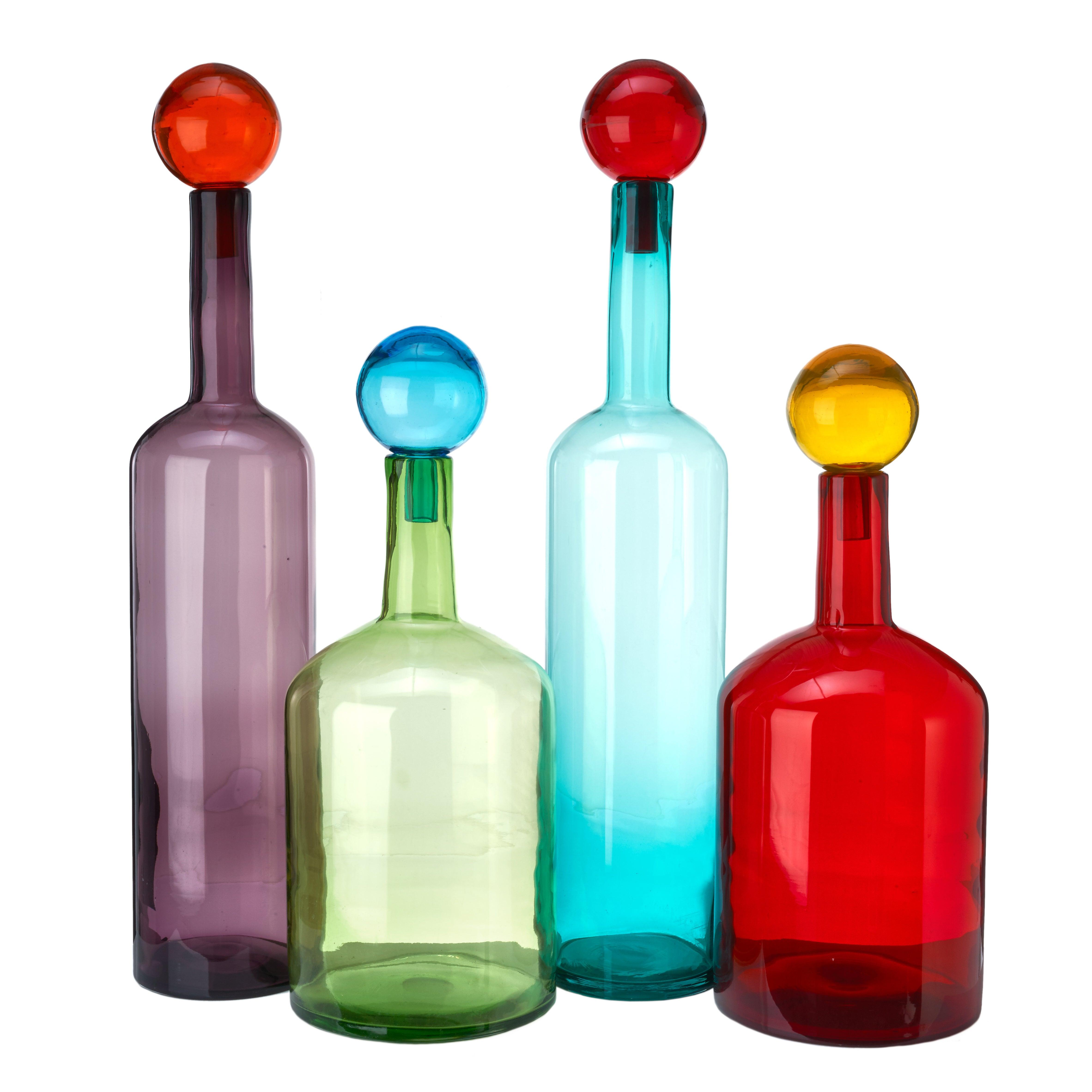 Zestaw butelek BUBBLES AND BOTTLES kolorowe szkło Pols Potten Ø17.5 x 87 cm / Ø24.5 x 60.5 cm Eye on Design