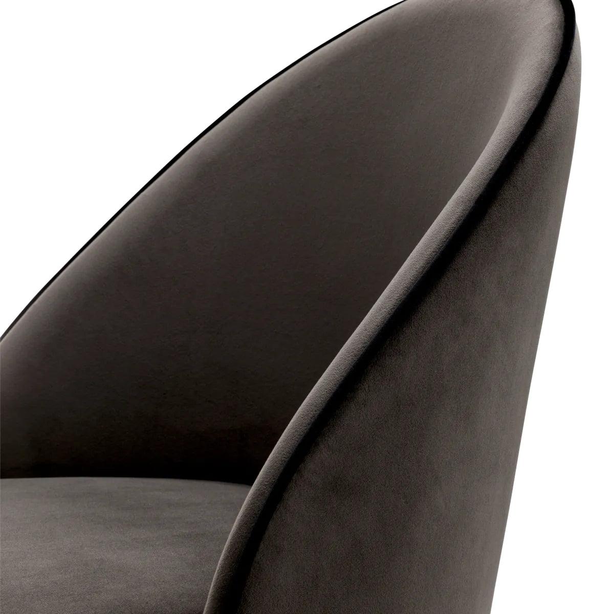 Zestaw krzeseł aksamitnych COOPER ciemnoszary Eichholtz Eye on Design