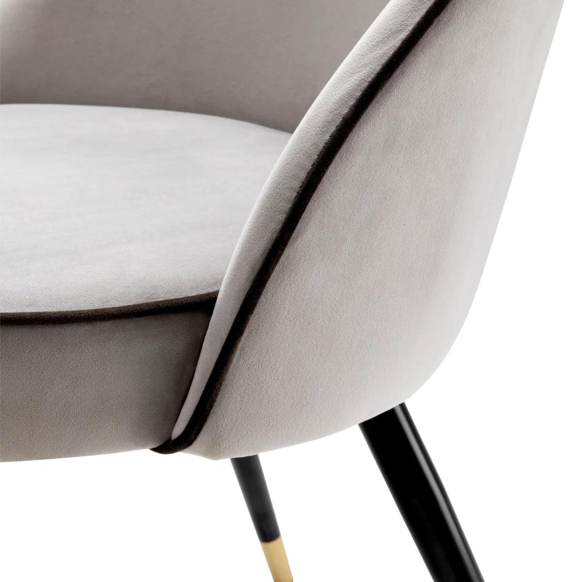 Zestaw krzeseł aksamitnych COOPER jasnoszary Eichholtz Eye on Design