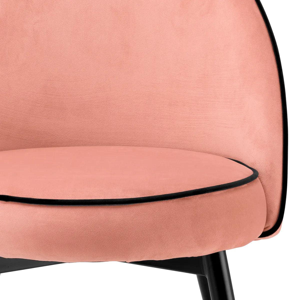 Zestaw krzeseł aksamitnych COOPER łososiowy Eichholtz Eye on Design