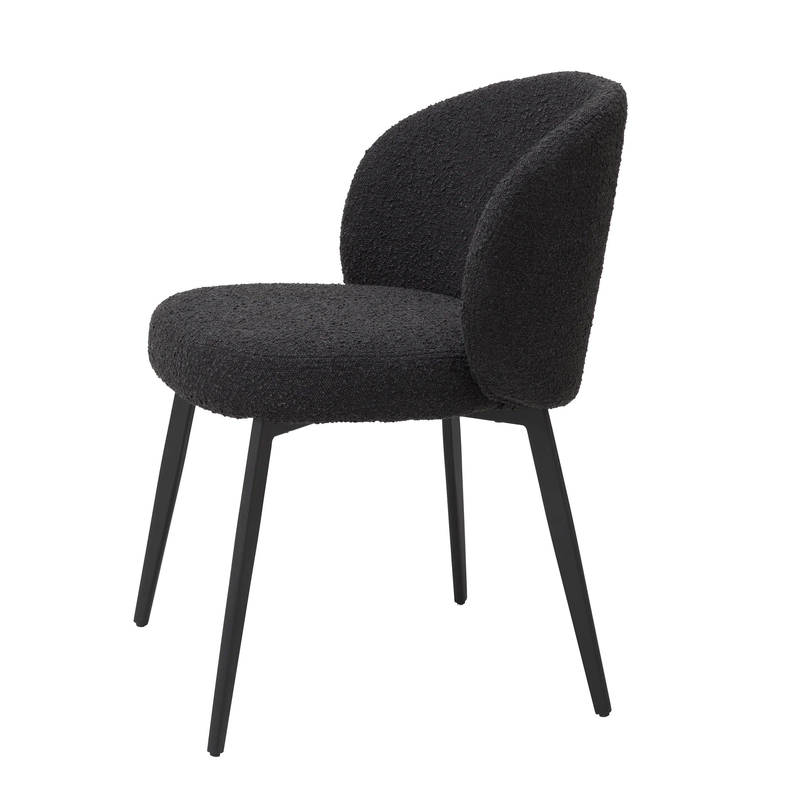 Zestaw krzeseł w tkaninie boucle LLOYD czarny Eichholtz Eye on Design