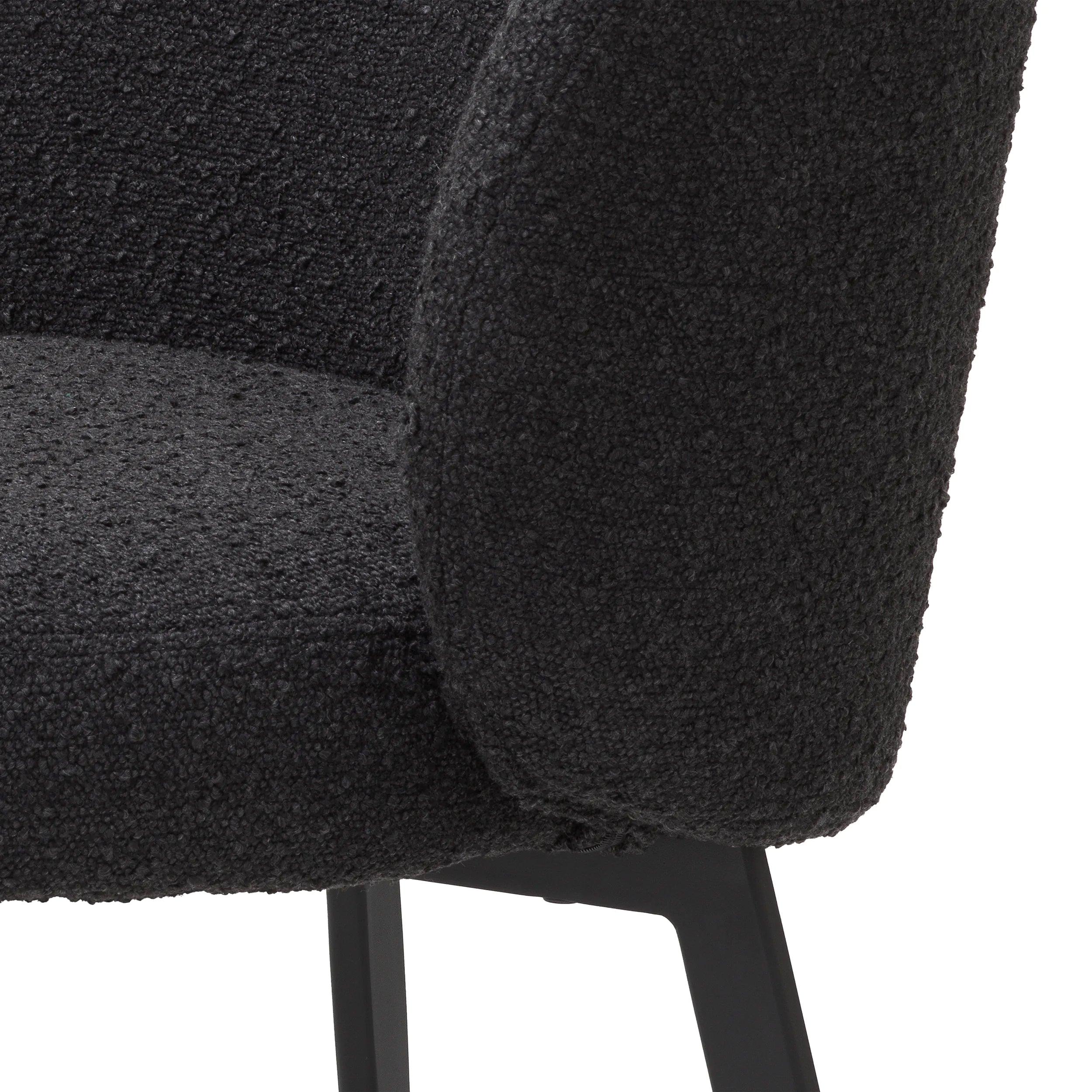 Zestaw krzeseł w tkaninie boucle LLOYD czarny Eichholtz Eye on Design