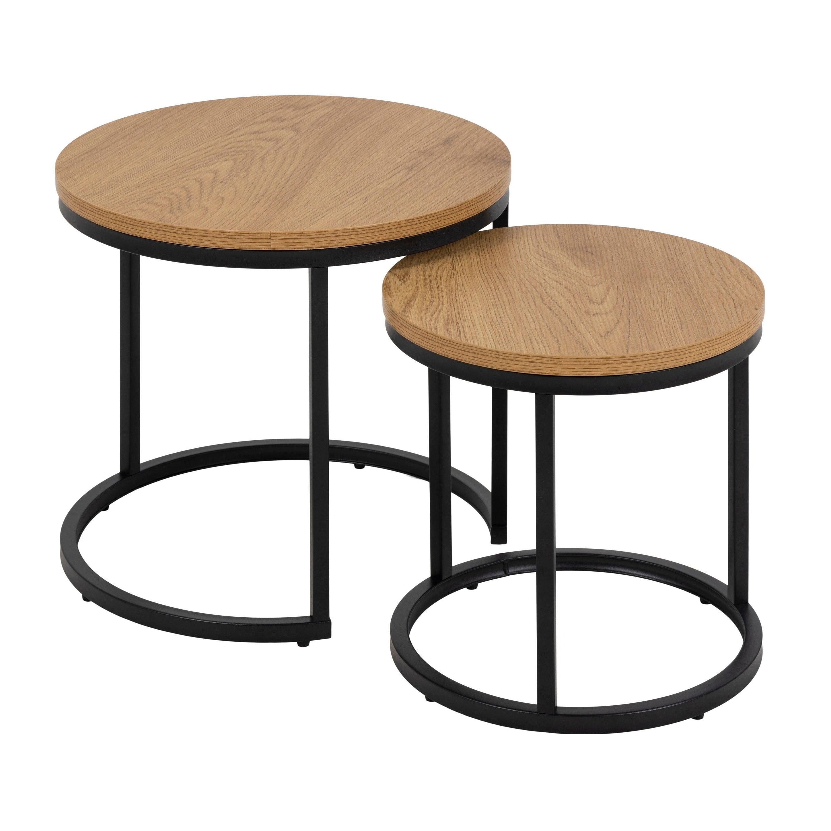Zestaw okrągłych stolików SPIRO drewniany Home Essentials Eye on Design