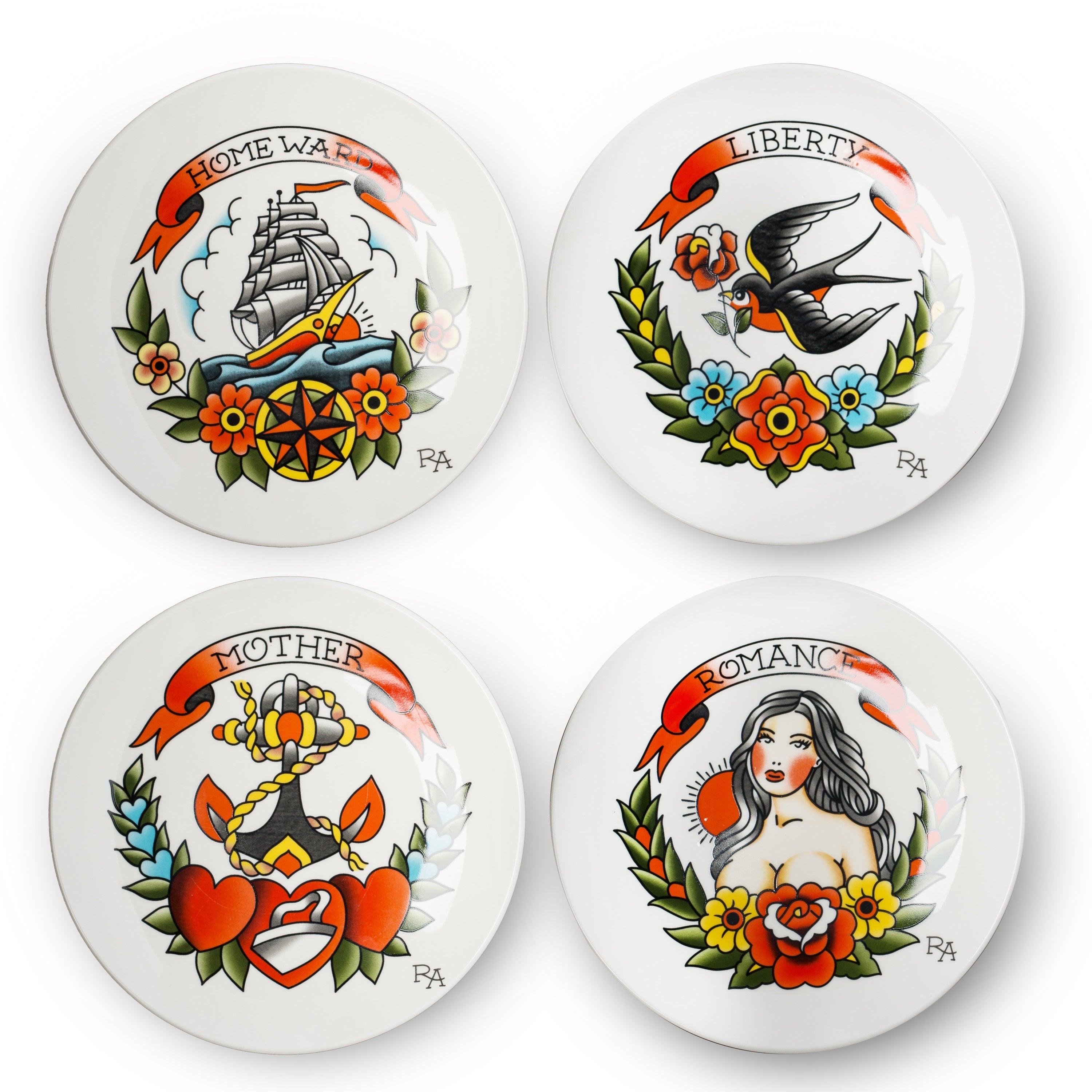 Zestaw talerzy TATTOO biały Pols Potten Eye on Design