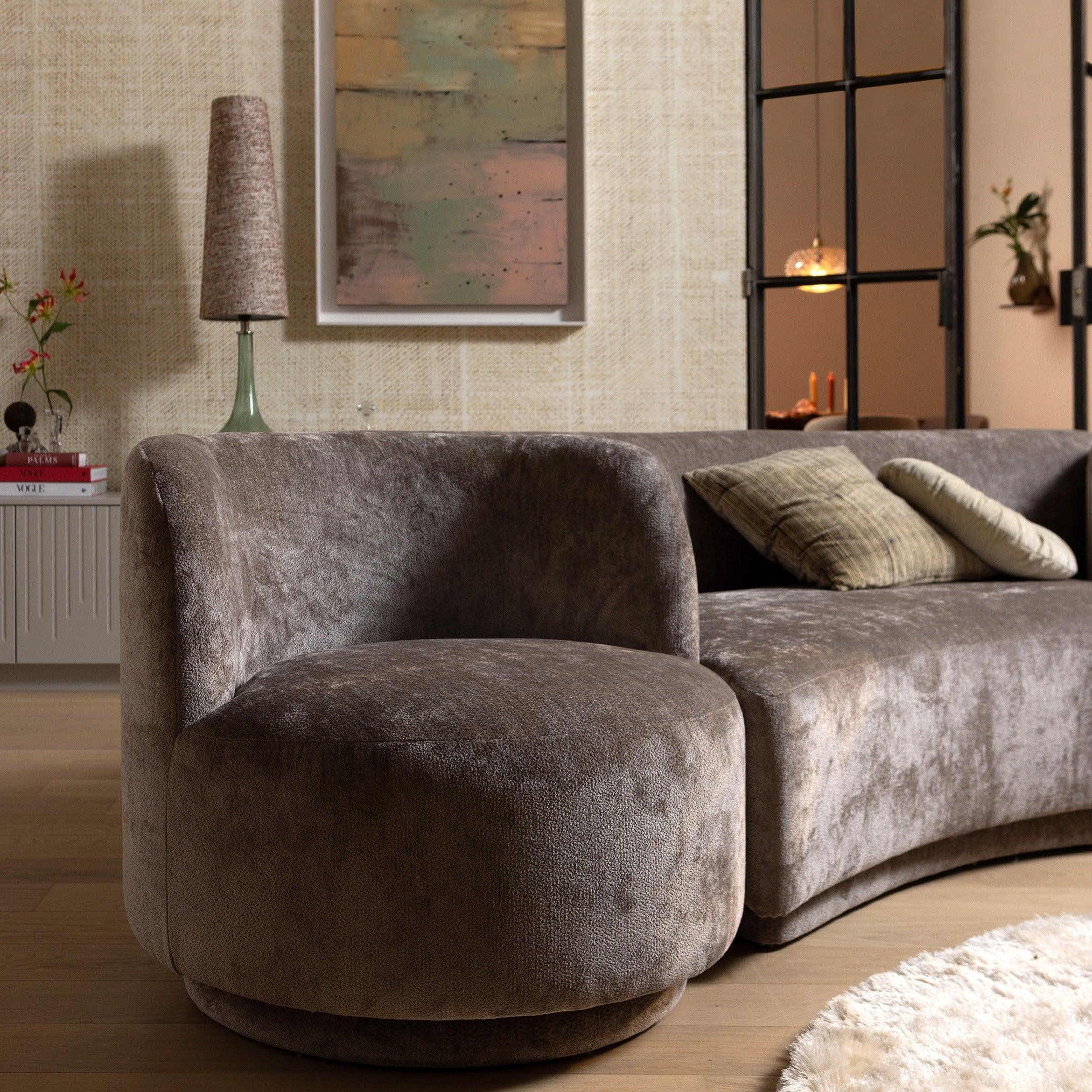 Zestaw wypoczynkowy z fotelem i pufą POPULAR beżowy Be Pure Eye on Design