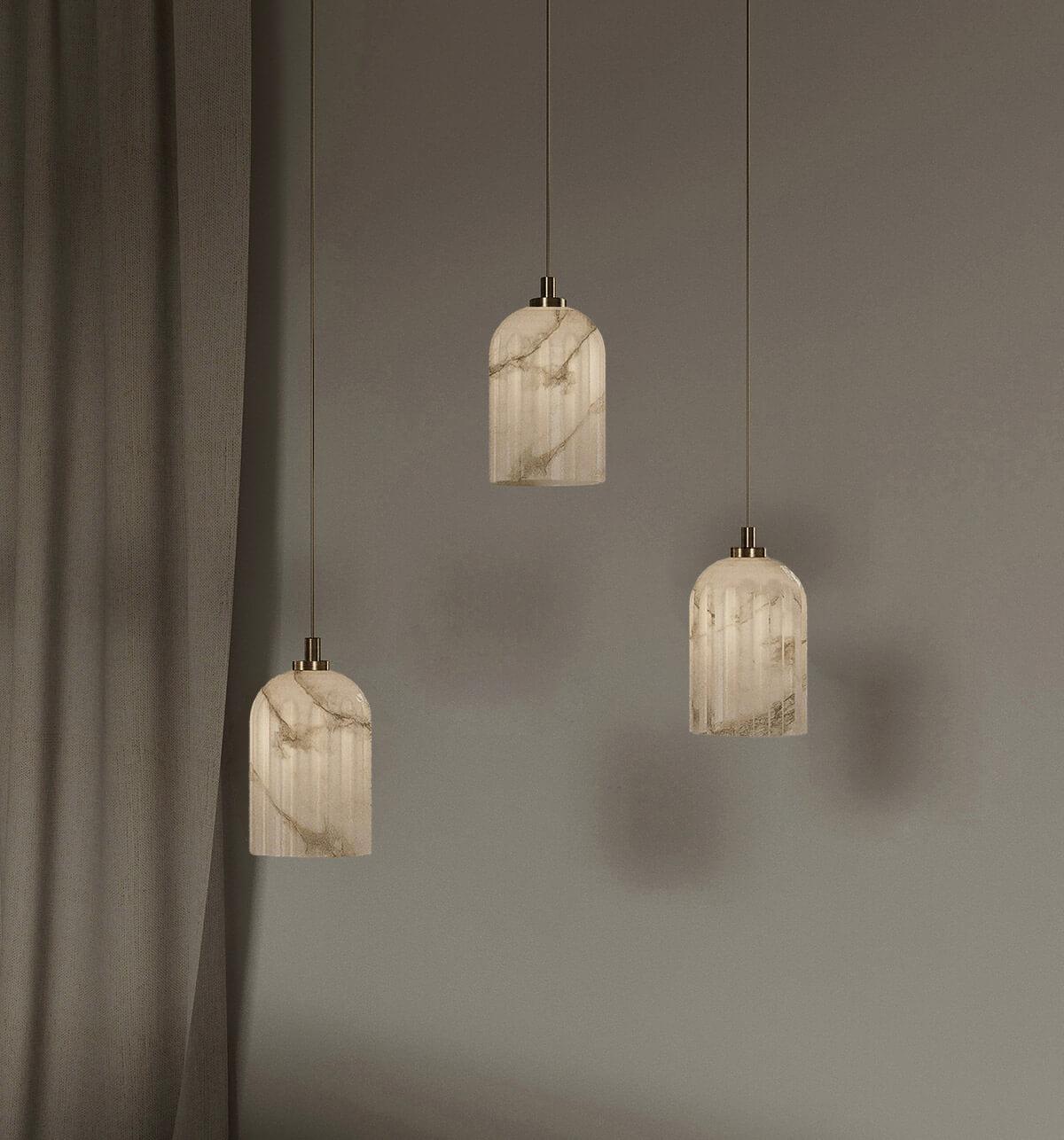 Żyrandol alabastrowy URANIA nikiel Embassy Interiors Eye on Design