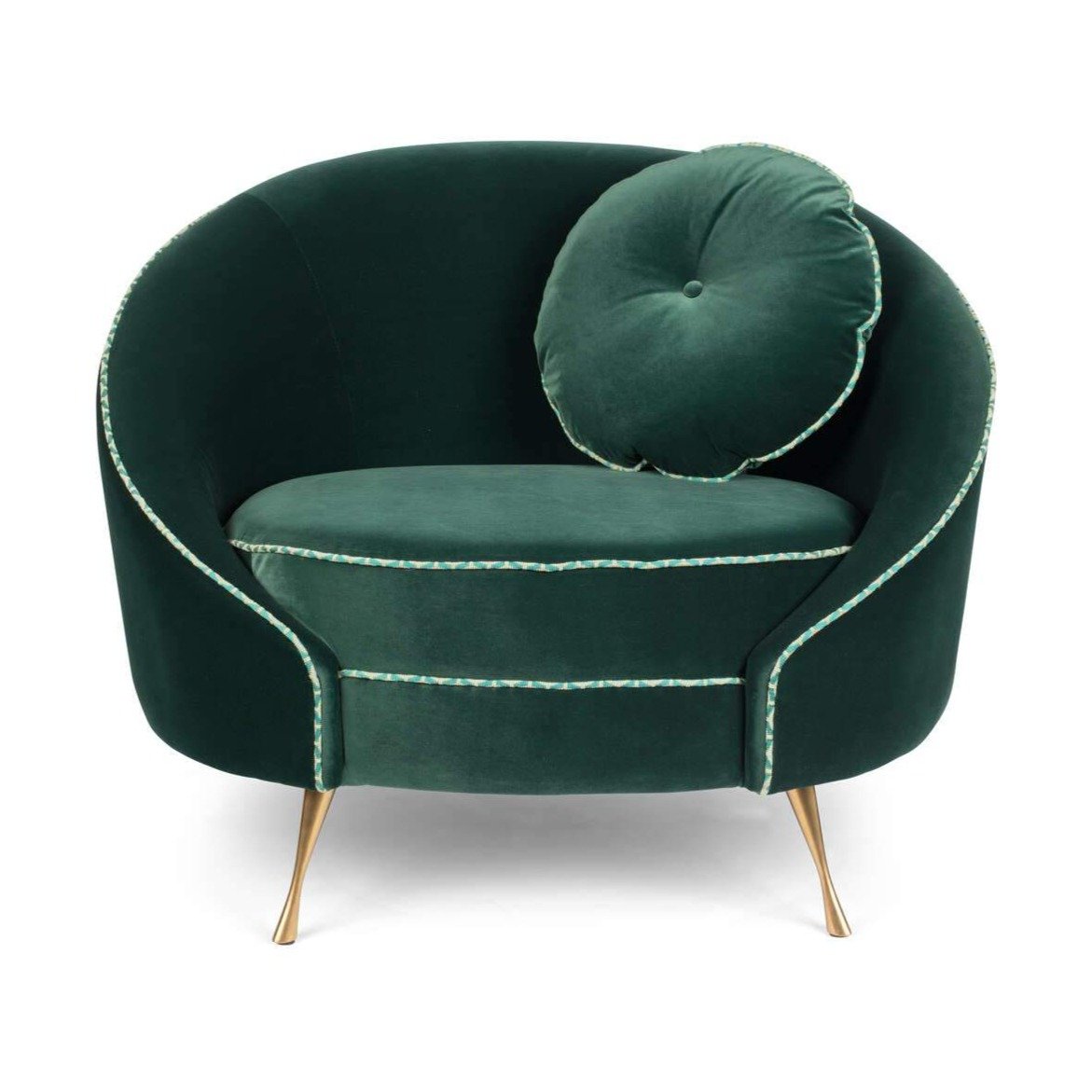 The perfect size for cozy salons or as a stylish addition to larger rooms, this armchair is versatile. The brave Monkey Don't Love Me seat may not love you, but you will definitely fall in love with it. Don't say we didn't warn you.