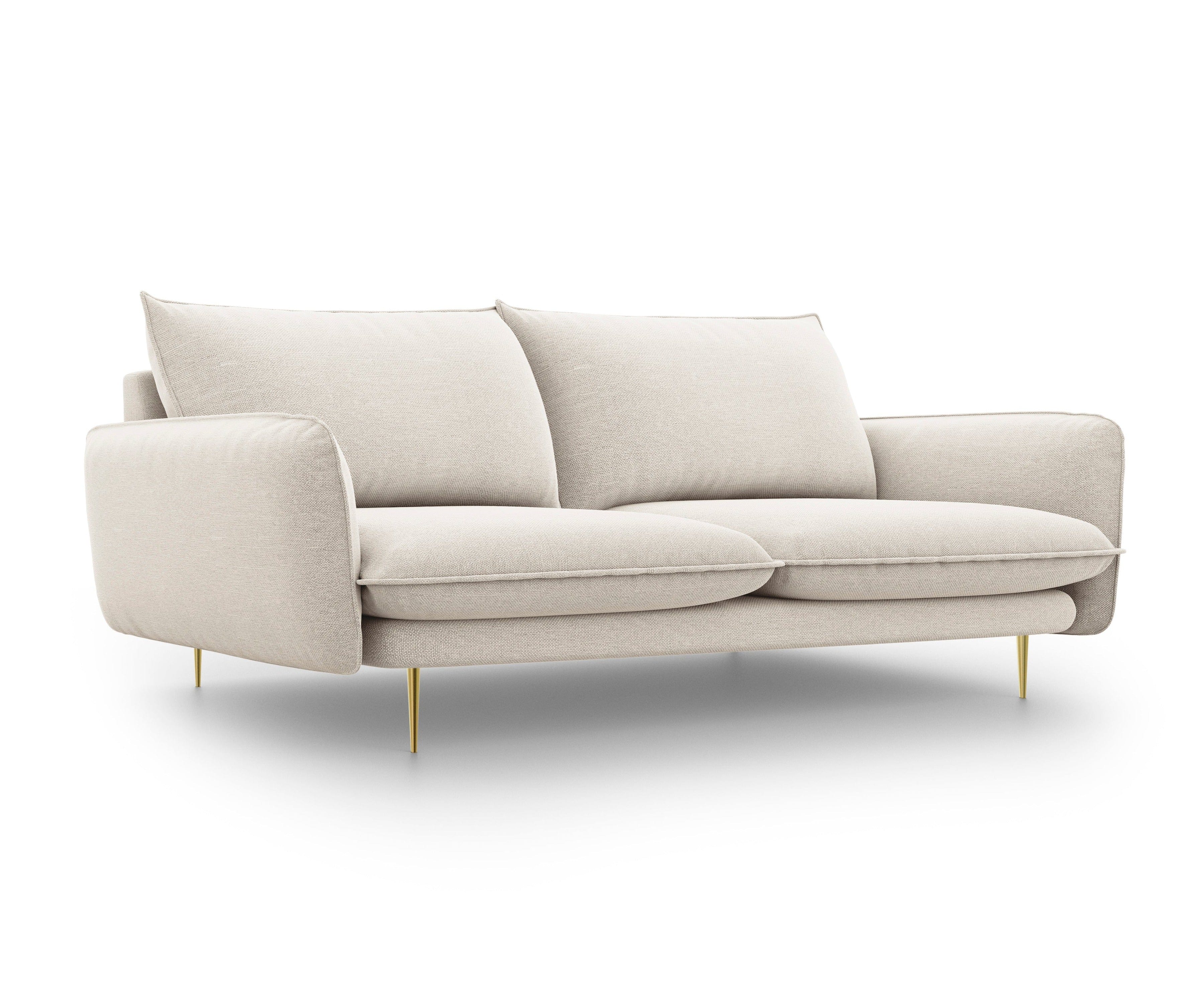 3-Sitzer-Sofa VIENNA Sand mit goldenem Untergestell