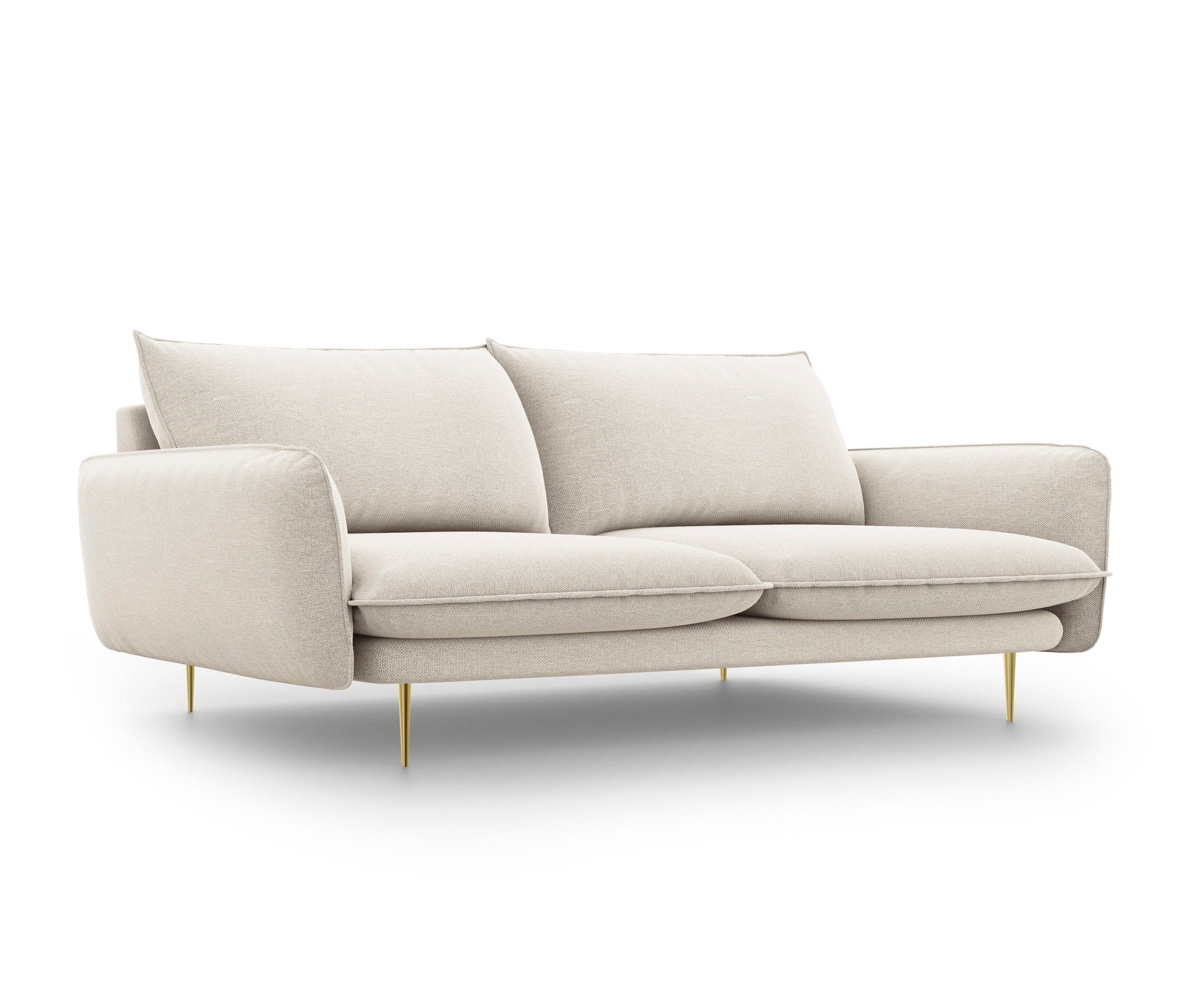 4-Sitzer-Sofa VIENNA Sand mit goldenem Untergestell