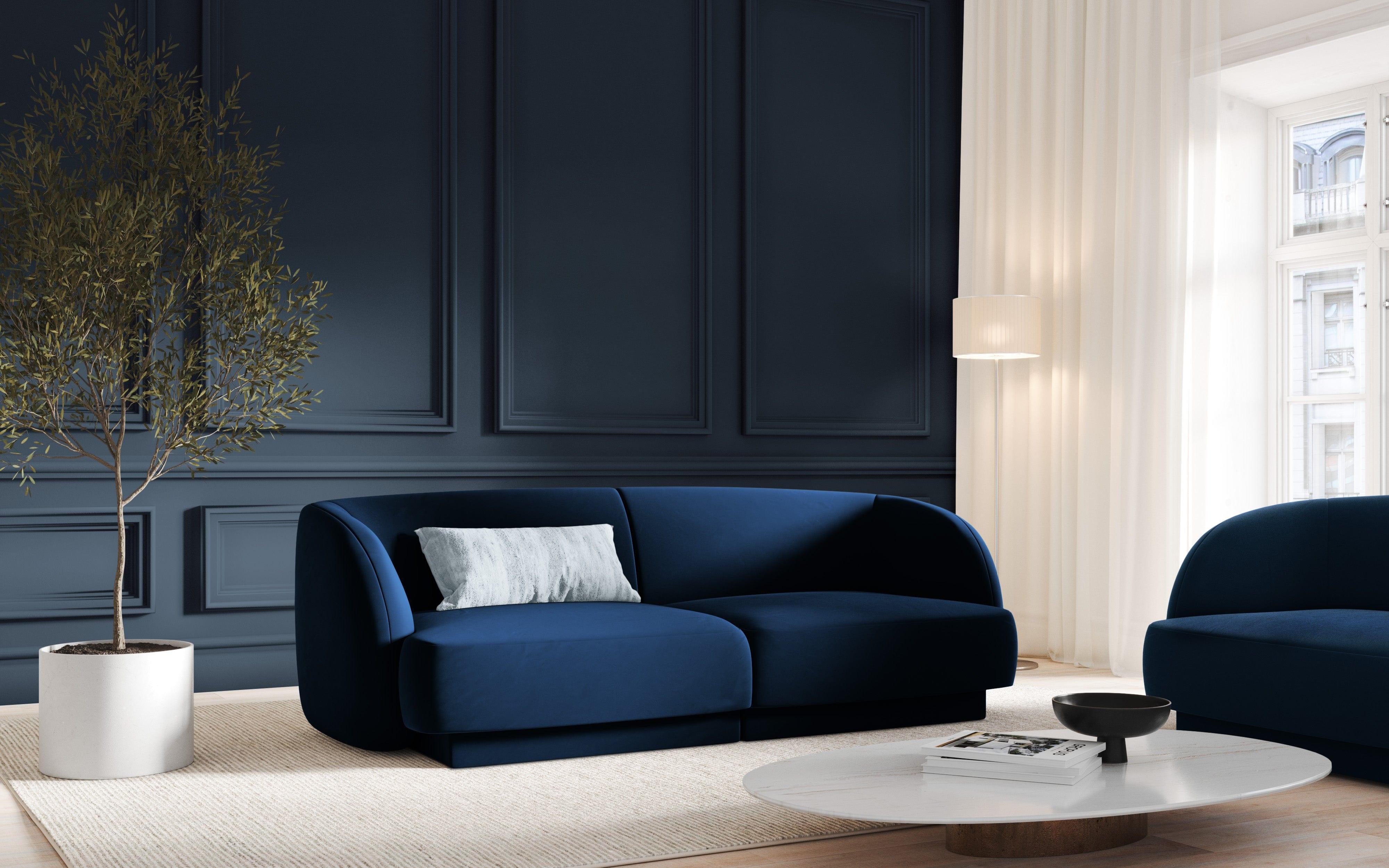 Sofa aksamitna 2-osobowa MILEY granat królewski Micadoni Eye on Design