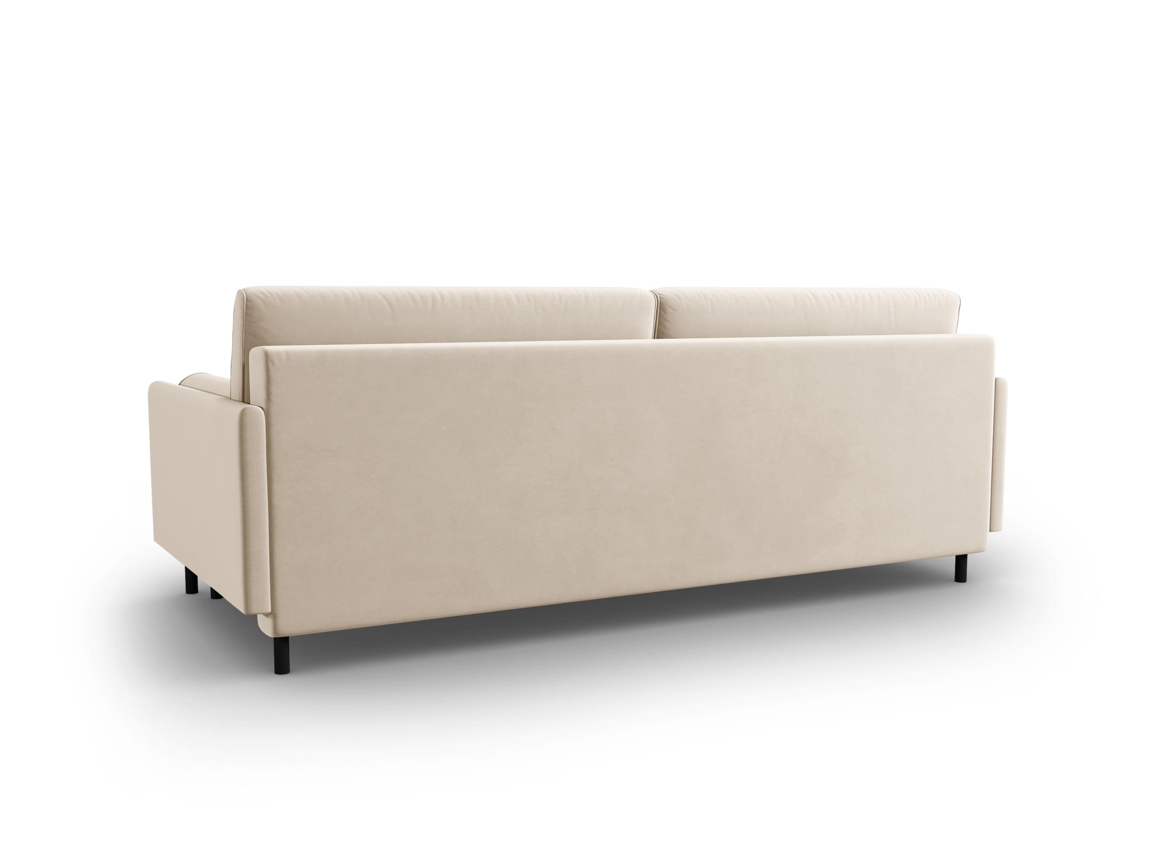 Sofa aksamitna z funkcją spania SCOTT jasnobeżowy Micadoni Eye on Design