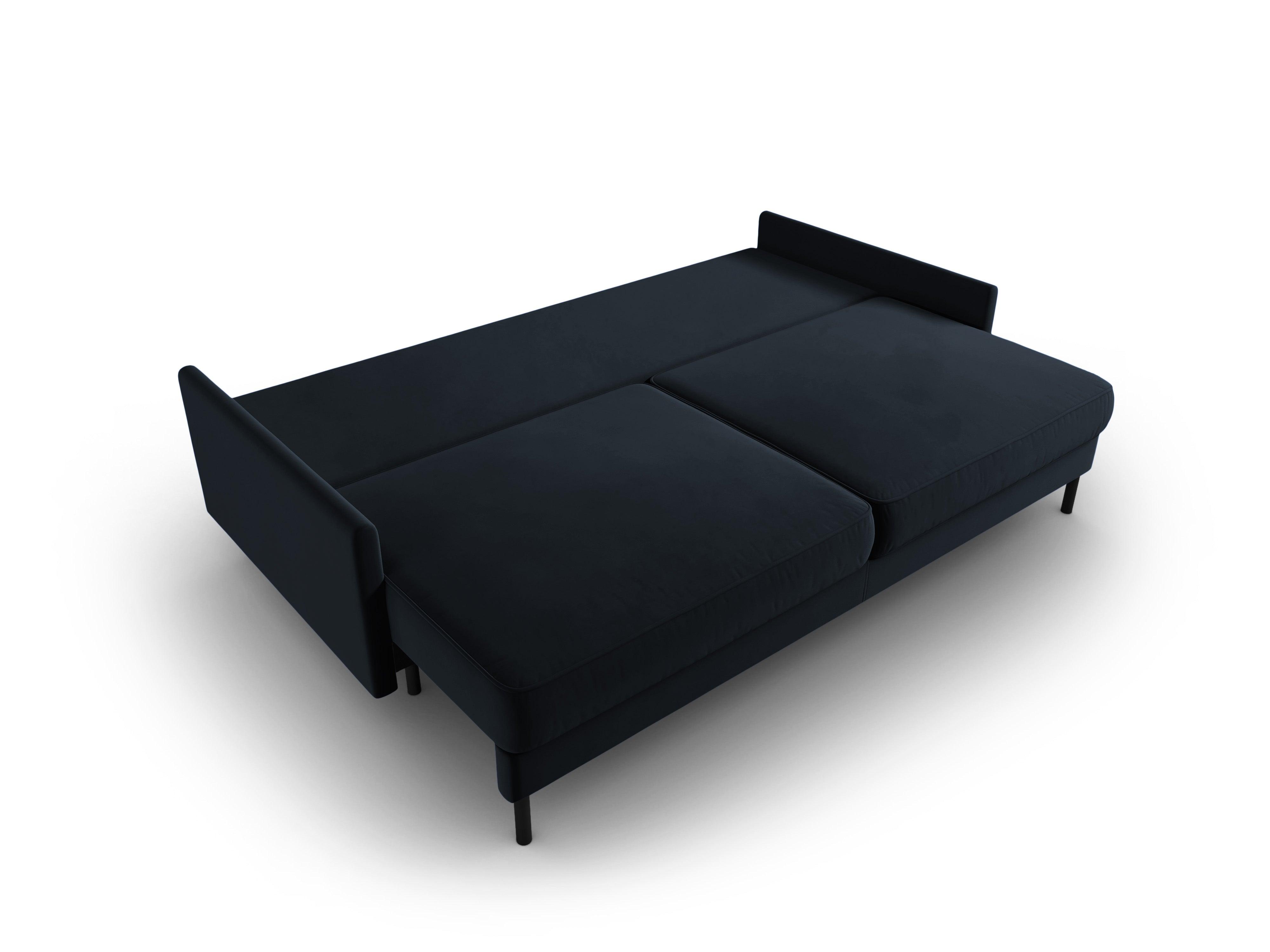 Sofa aksamitna z funkcją spania SCOTT ciemnoniebieski Micadoni Eye on Design