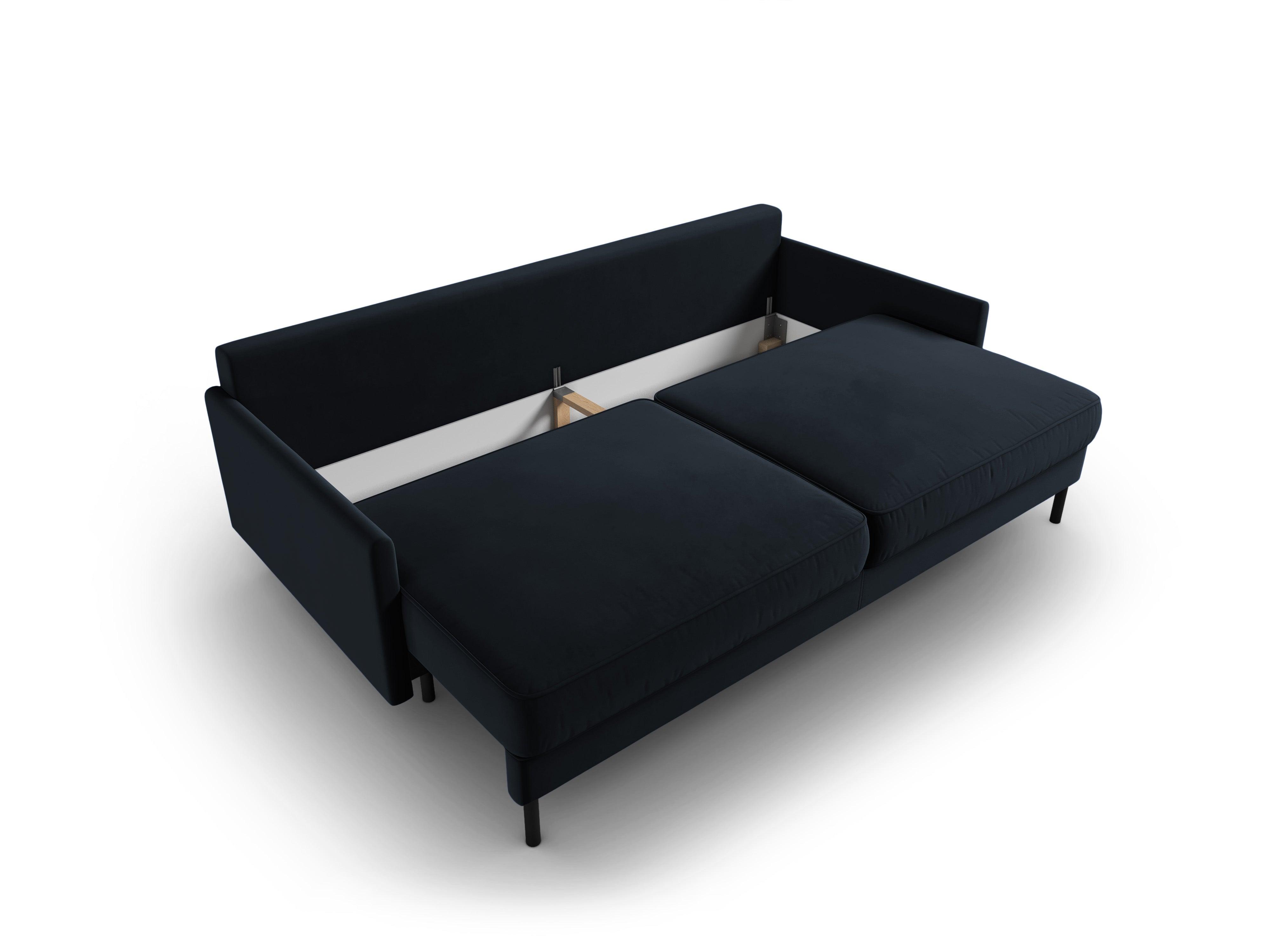 Sofa aksamitna z funkcją spania SCOTT ciemnoniebieski Micadoni Eye on Design